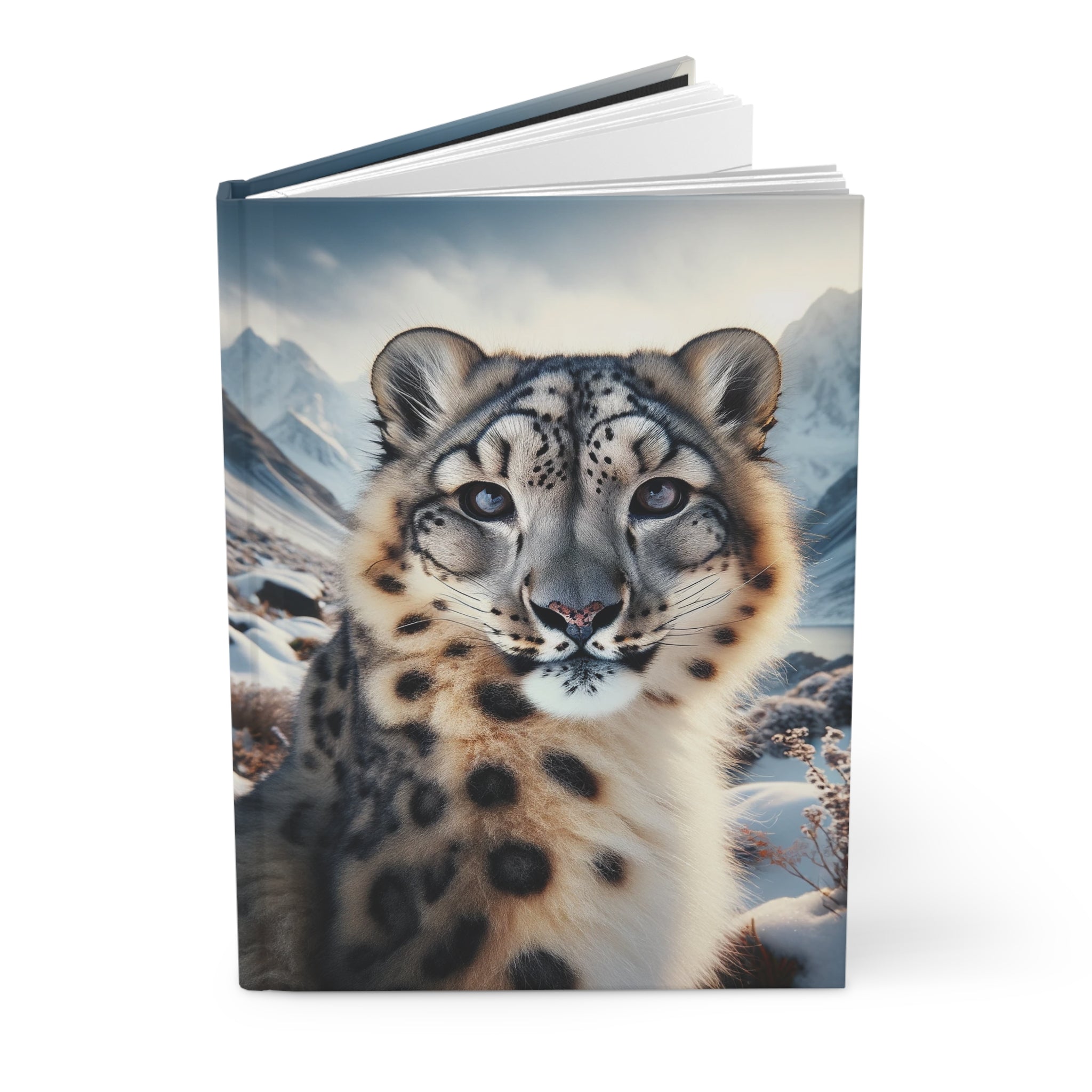 A curious snow leopard - Hardcover Notebook