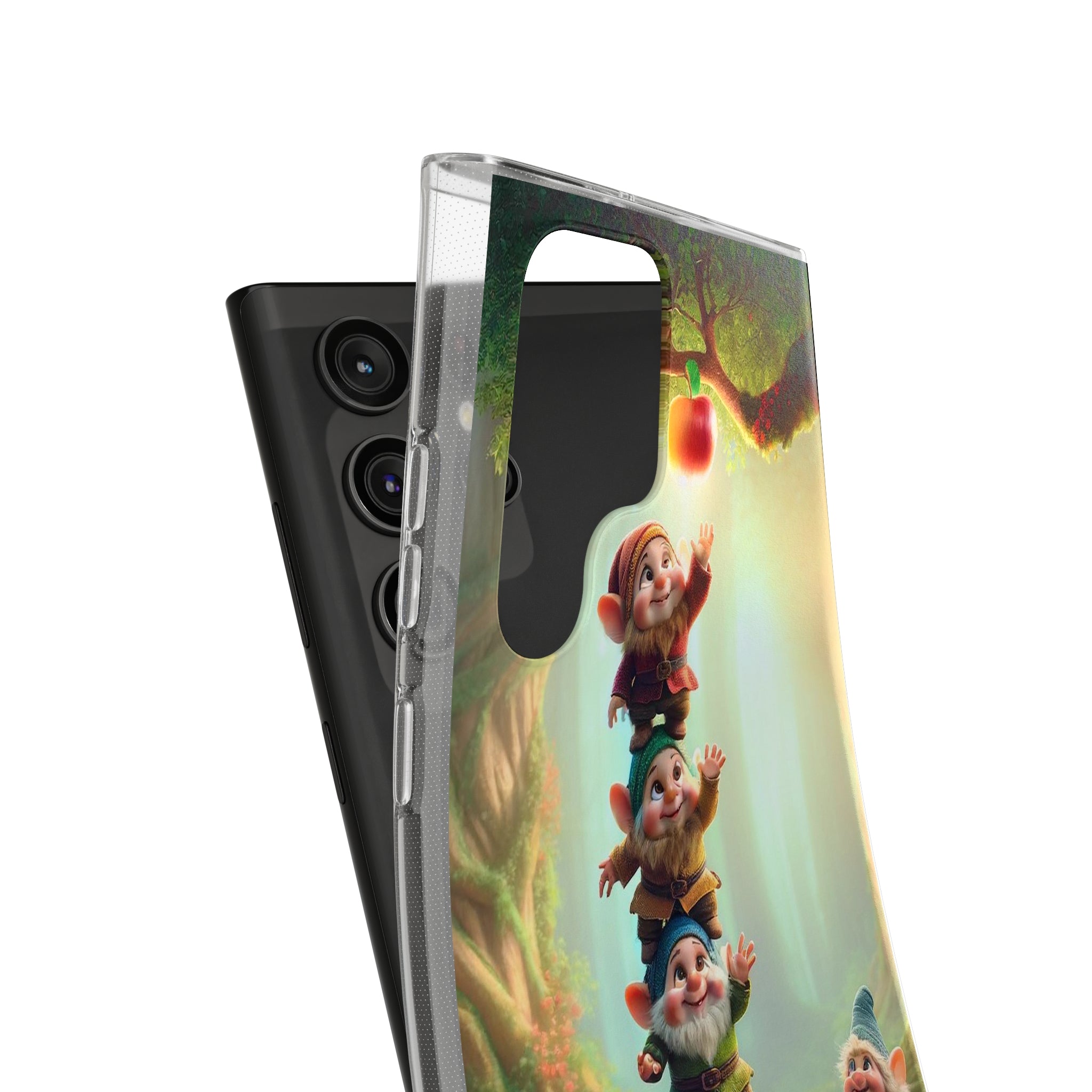 Gnomes reaching an apple - Soft Phone Case