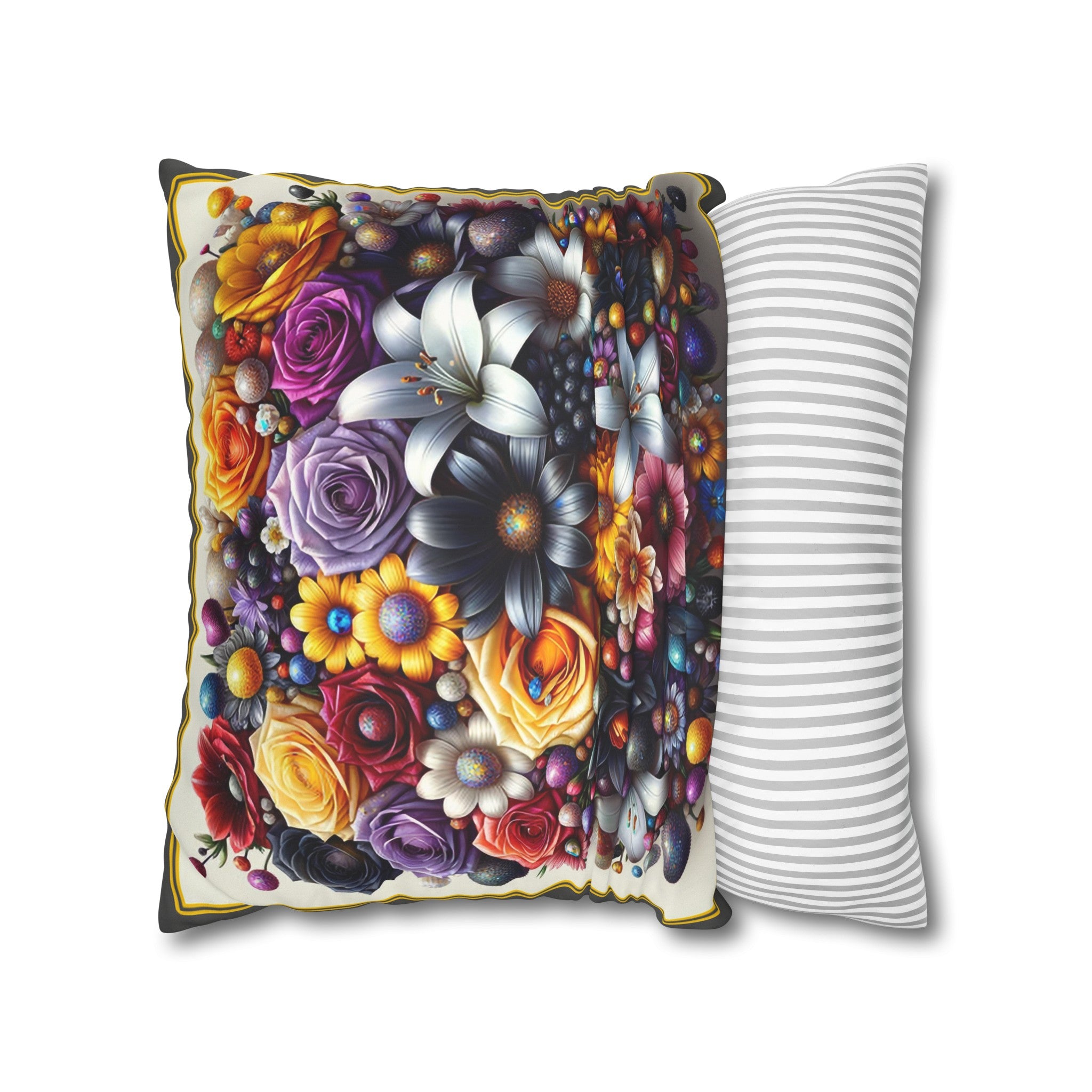 Colourful Bouquet (2) - Suede Square Pillowcase