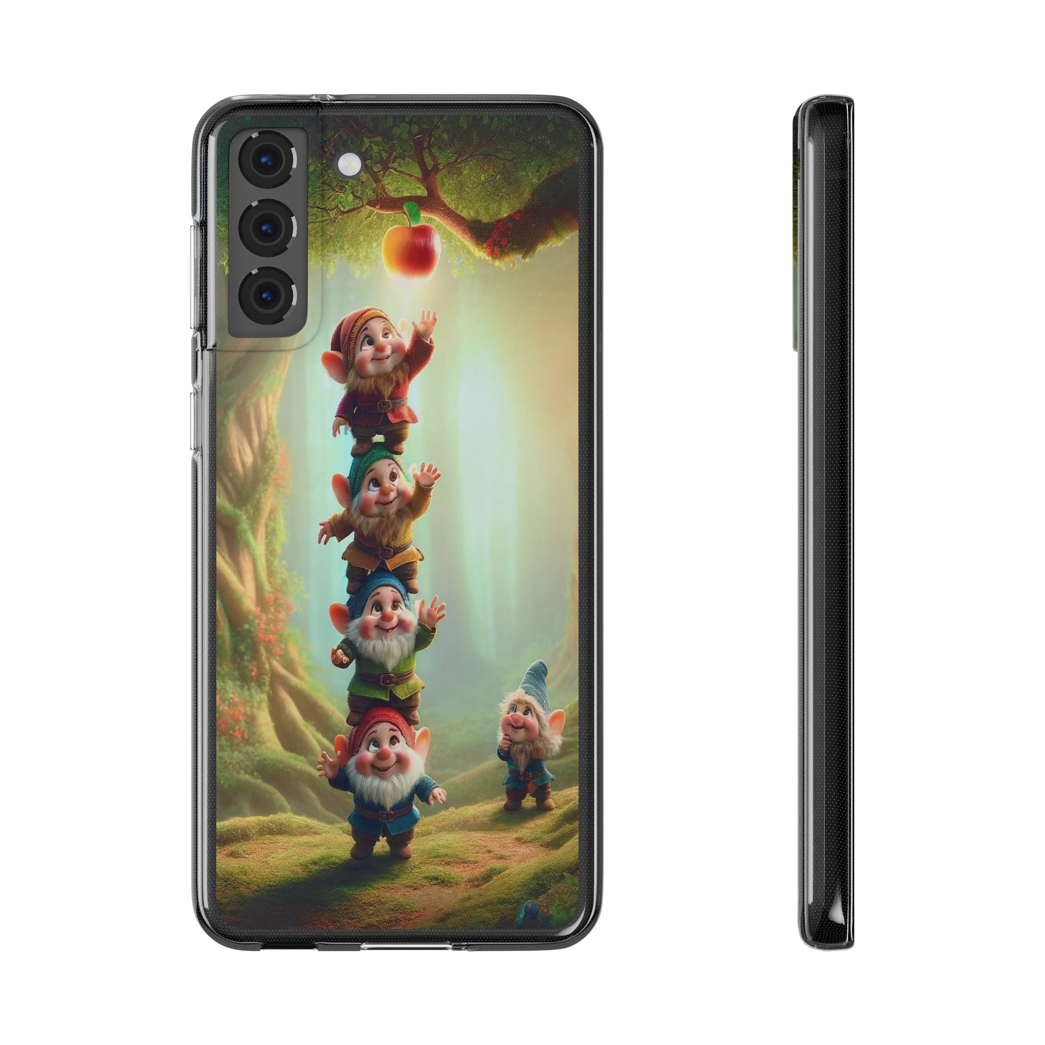 Gnomes reaching an apple - Soft Phone Case