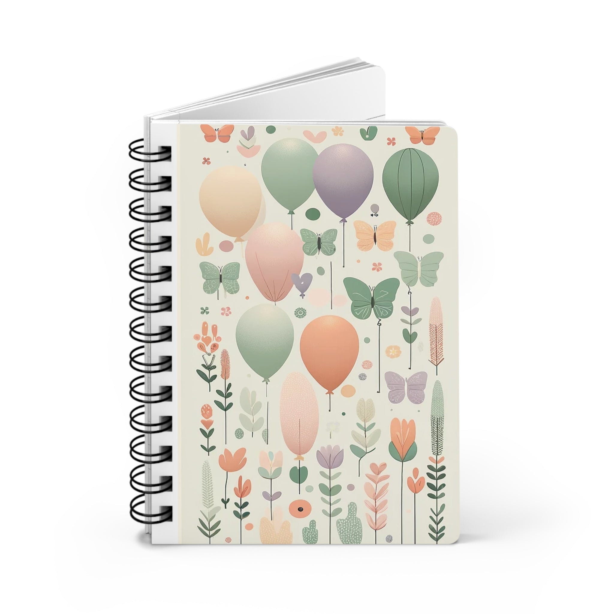 Butterflies and Balloons 2 - Spiral Notebook