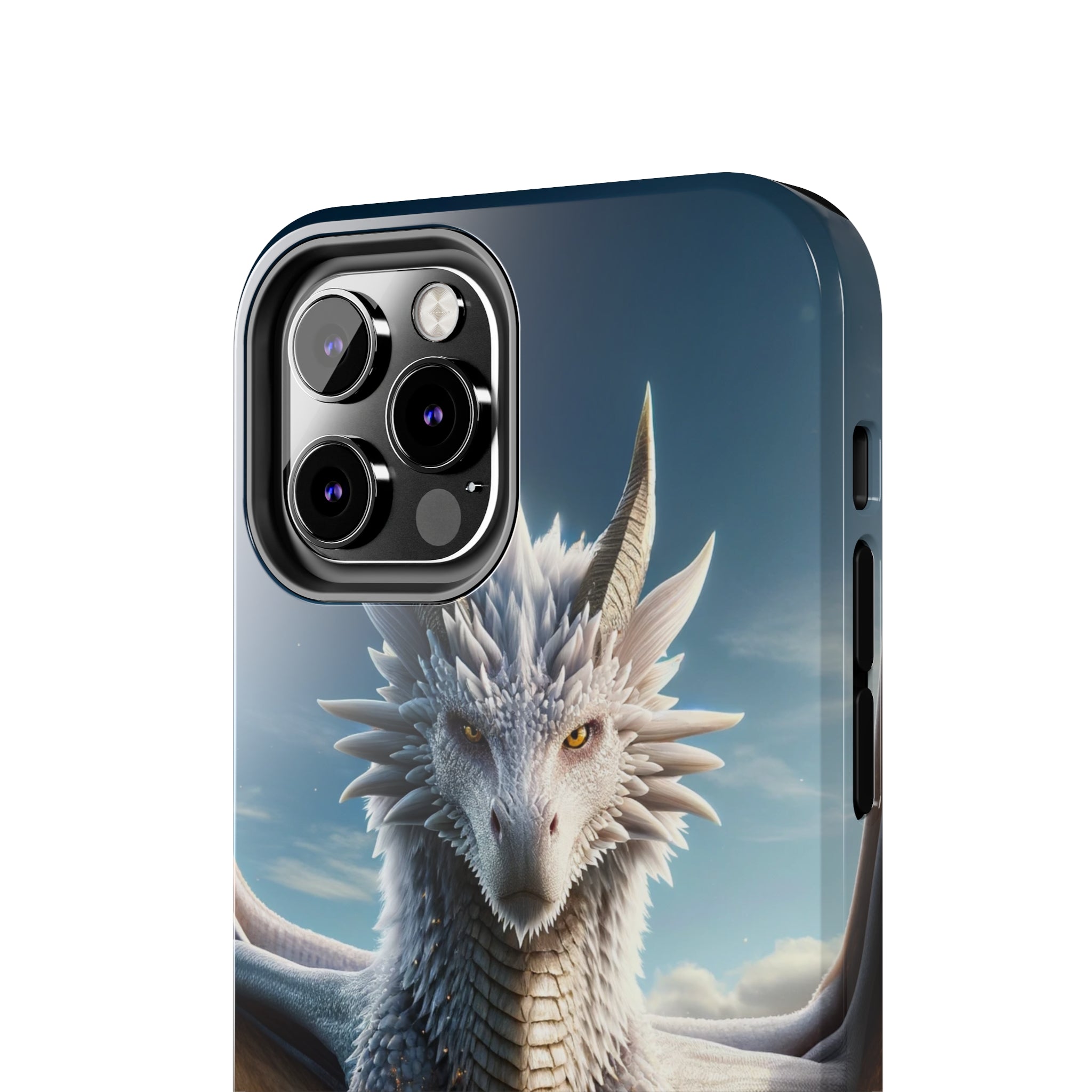 White dragon on a rock - Tough Phone Case