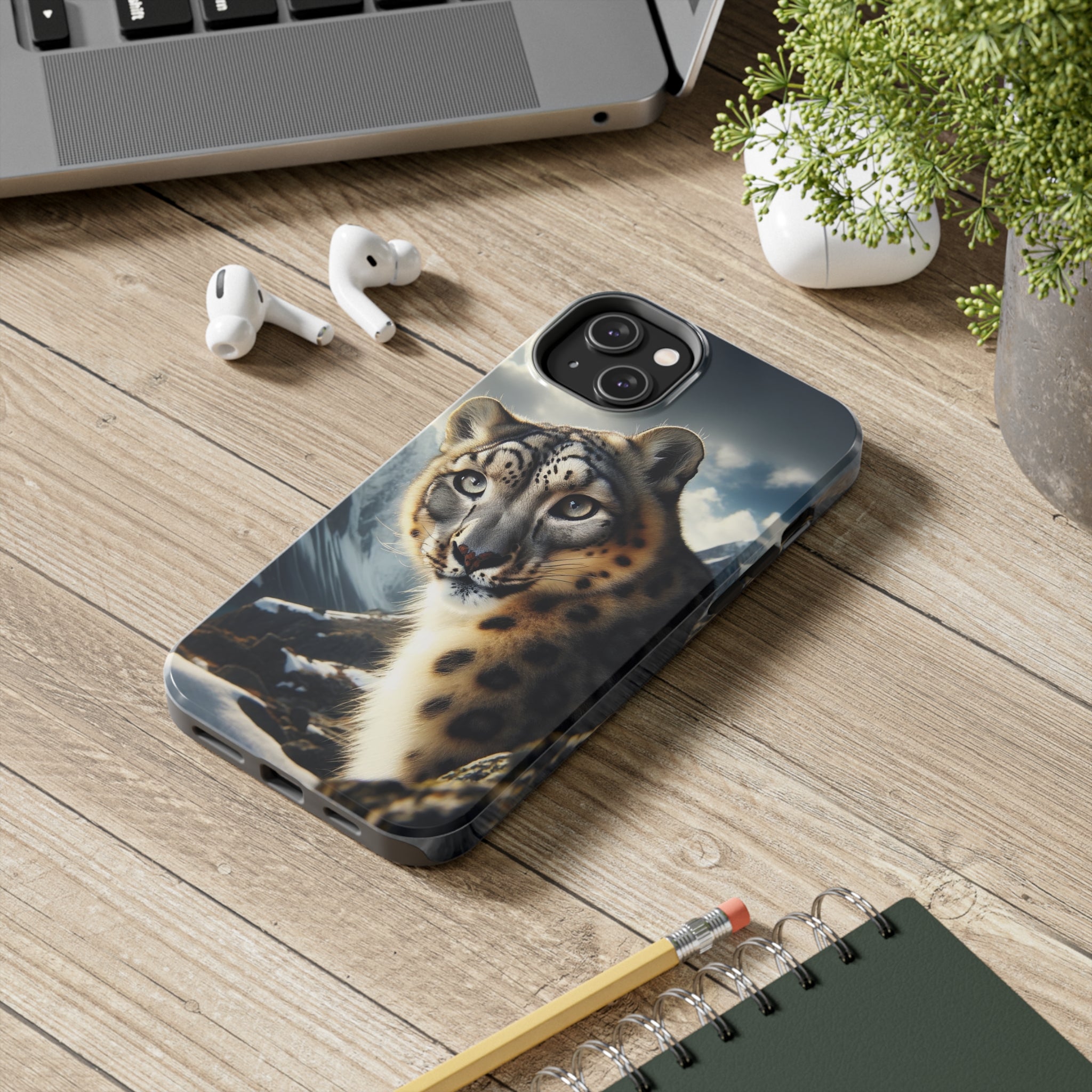 Curious Snow Leopard - Tough Phone Case