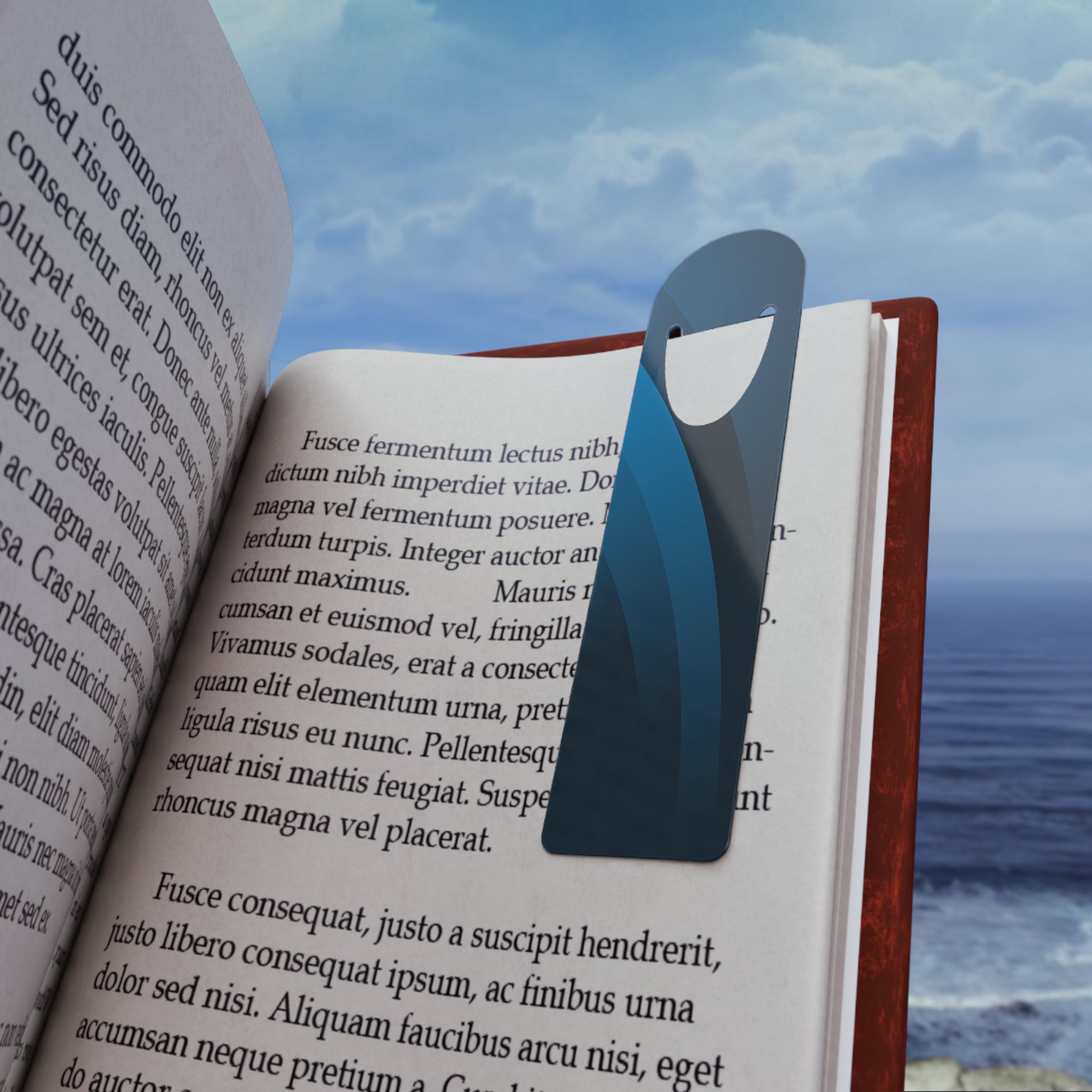 Blue shaded rainbow - Bookmark