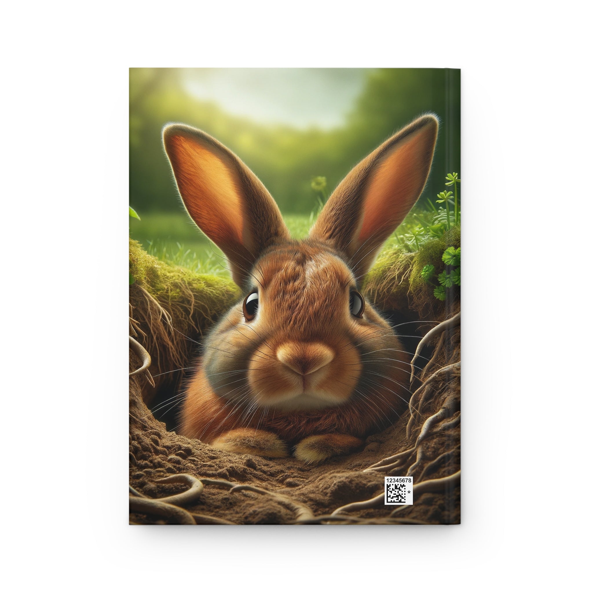 A curious, brown rabbit - Hardcover Notebook