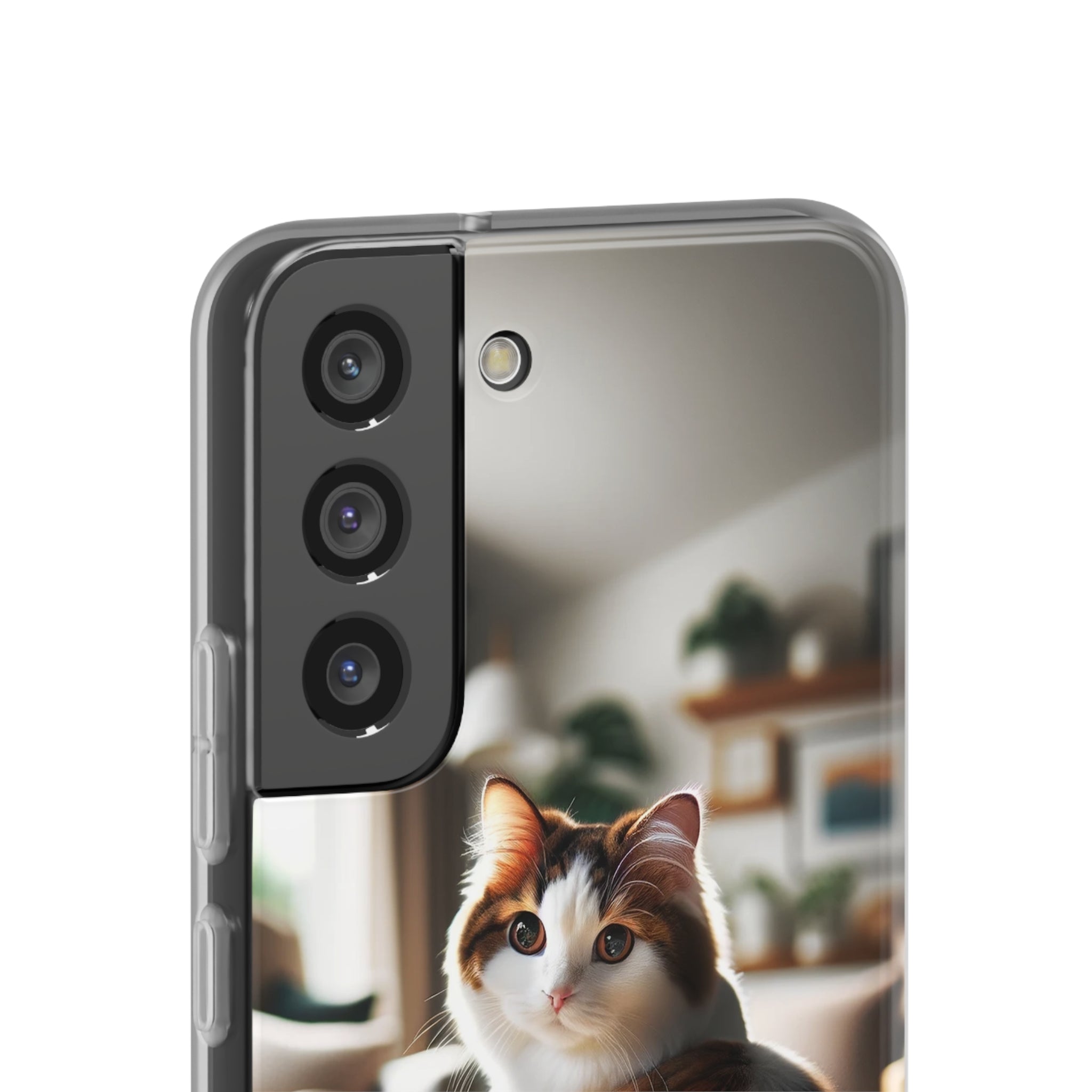 Curious, white-brown cat - Flexi Case (Samsung only)