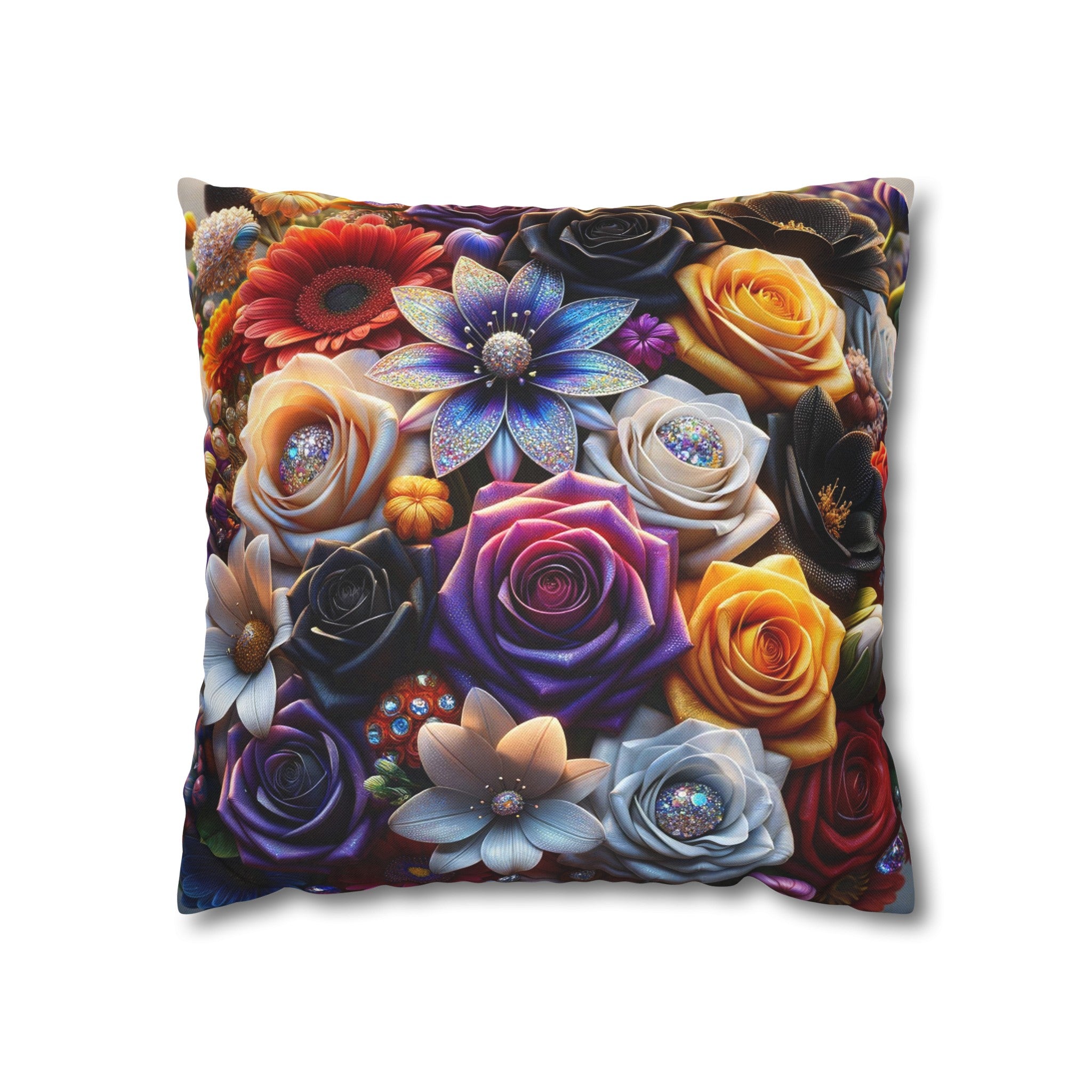 Colourful Bouquet (5) - Polyester Square Pillowcase