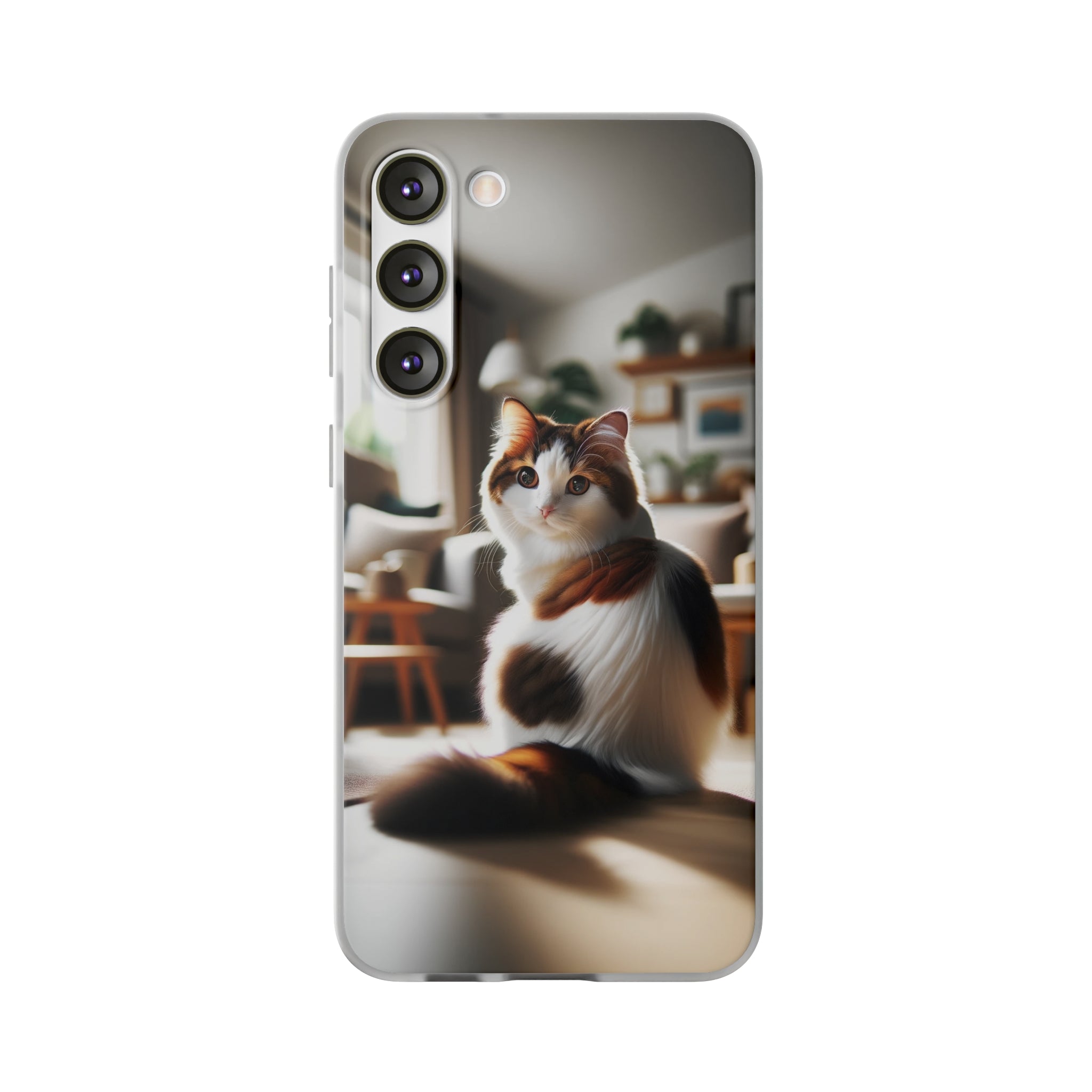 Curious, white-brown cat - Flexi Case (Samsung only)