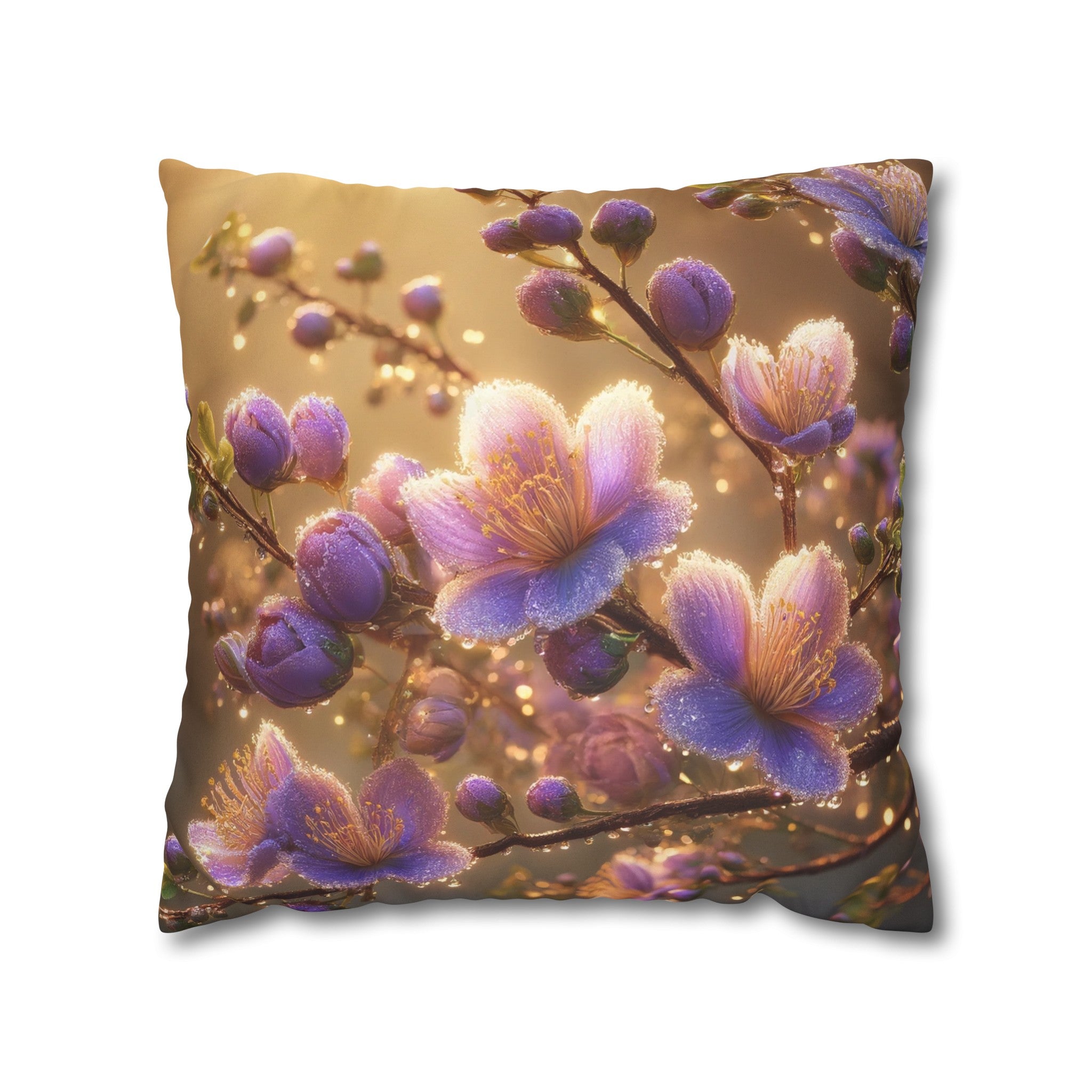 Purple diamond flowers (3) - Suede Square Pillowcase