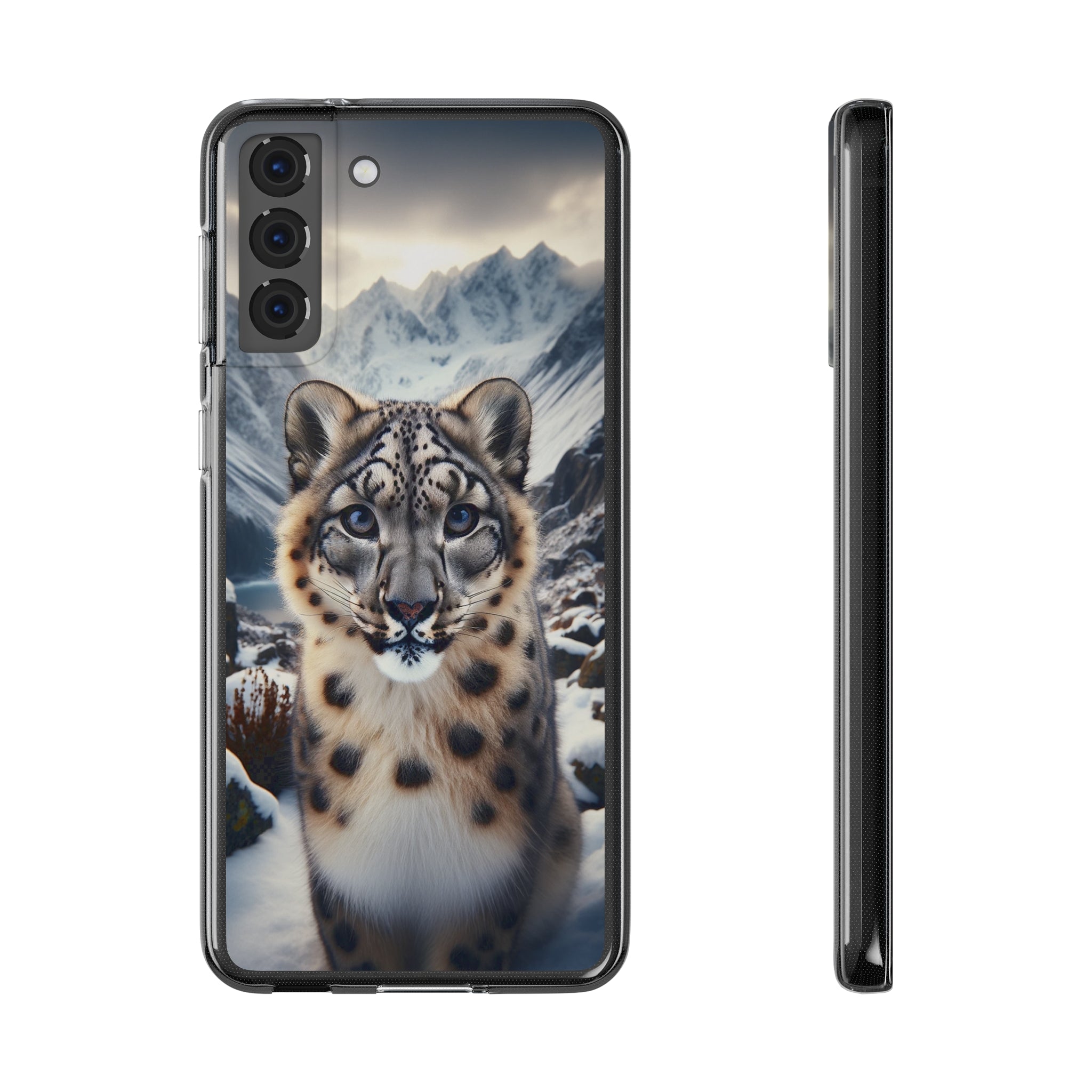 Curious Snow Leopard - Soft Phone Case