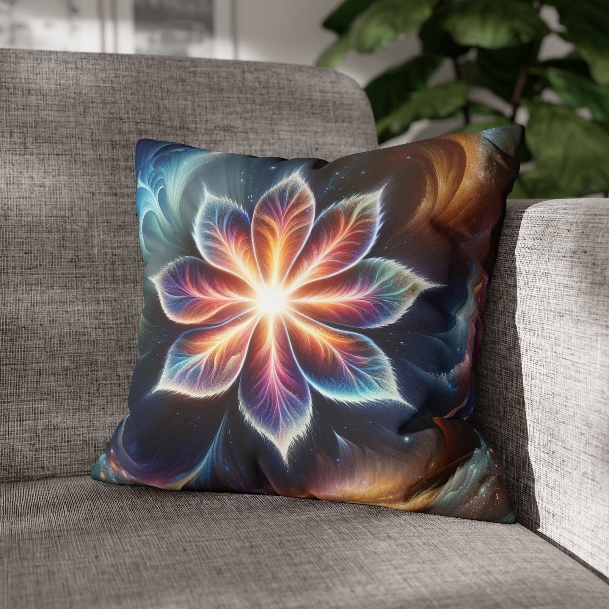 Galaxy-flower (2) - Suede Square Pillowcase