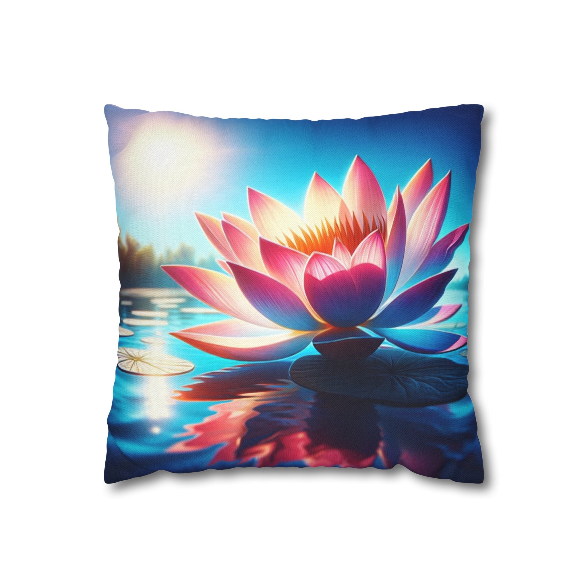 Lotus flower 2 - Polyester Square Pillowcase