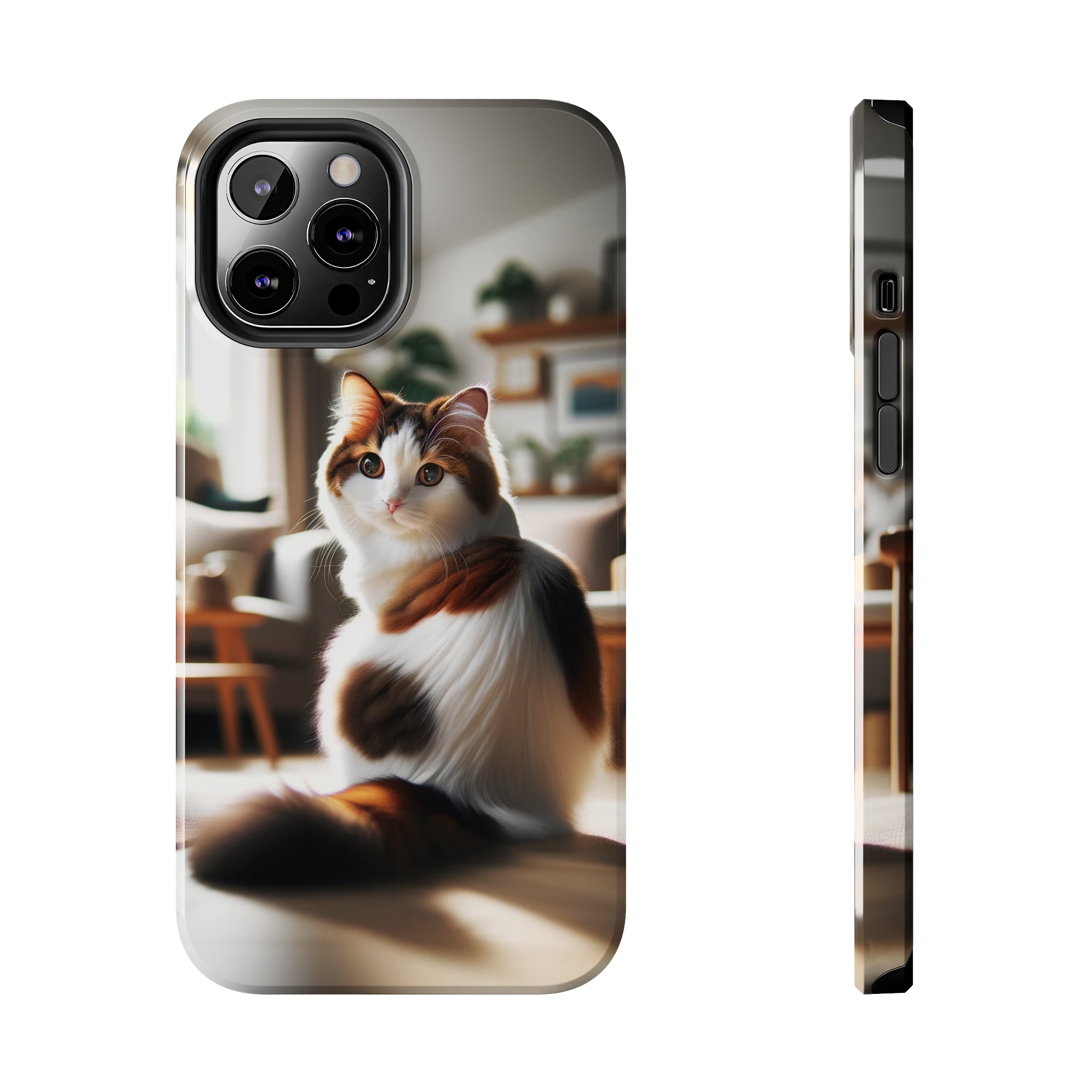 White-brown cat - Tough Phone Case