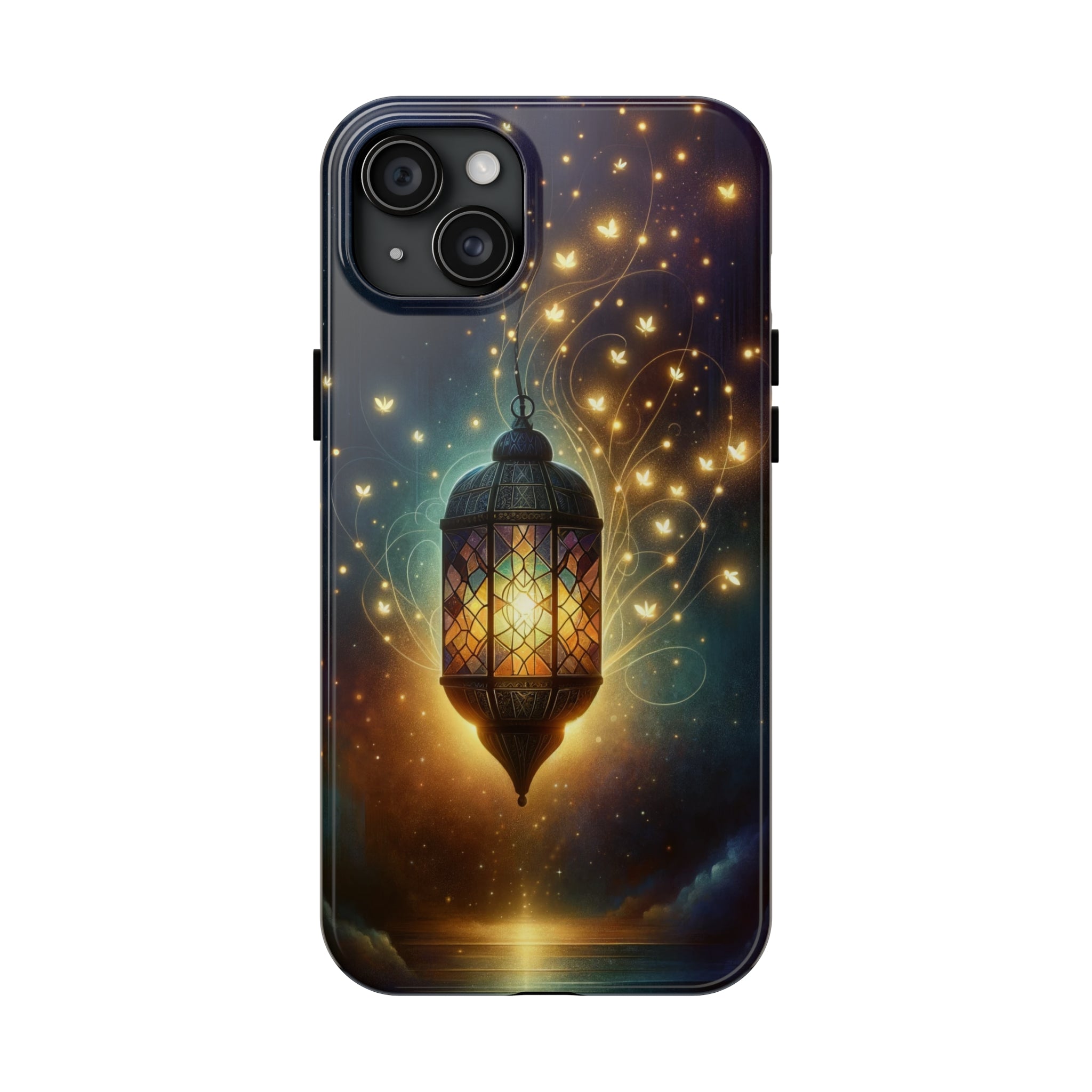 Fireflies around lamp - Tough Phone Case