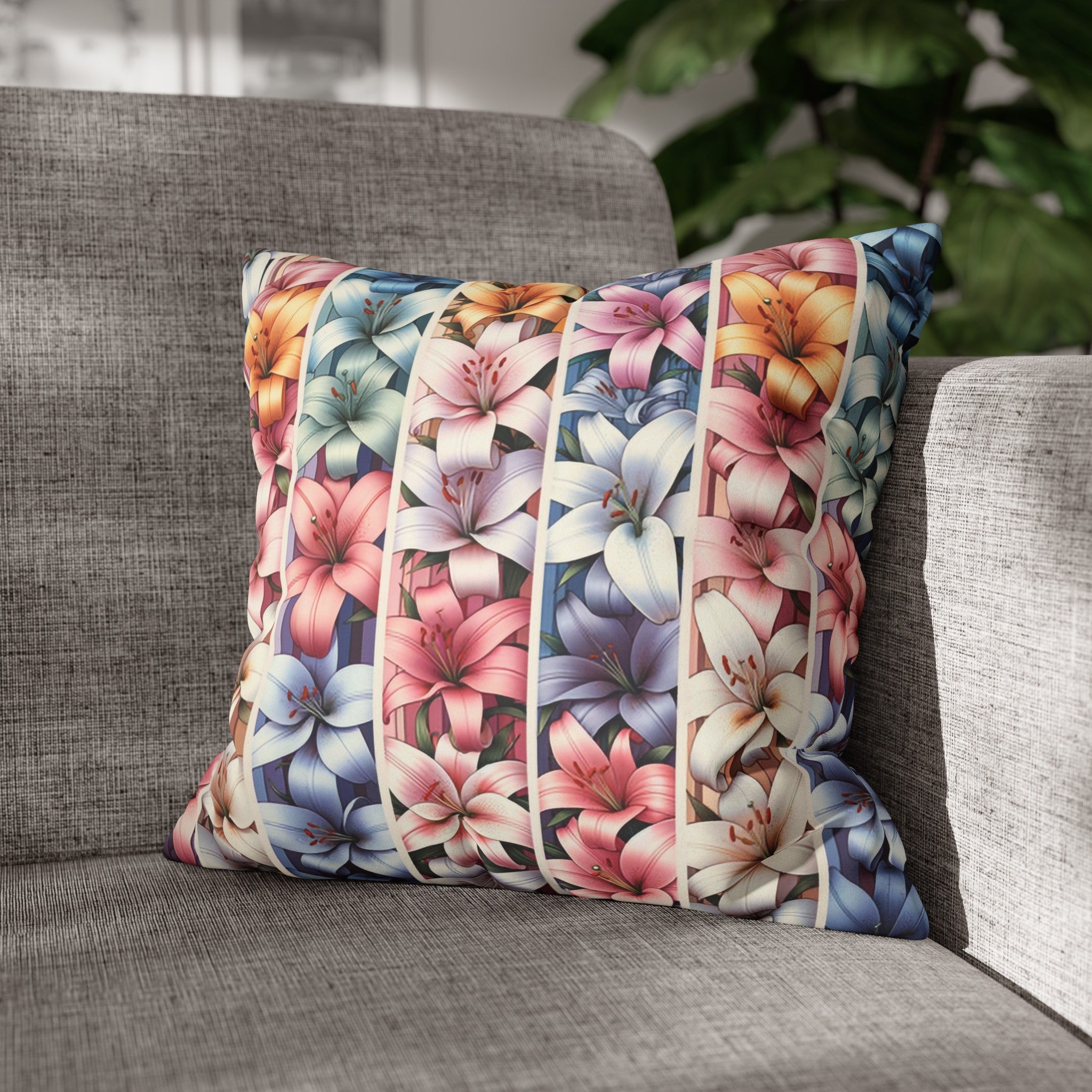 Lilies (5) - Suede Square Pillowcase