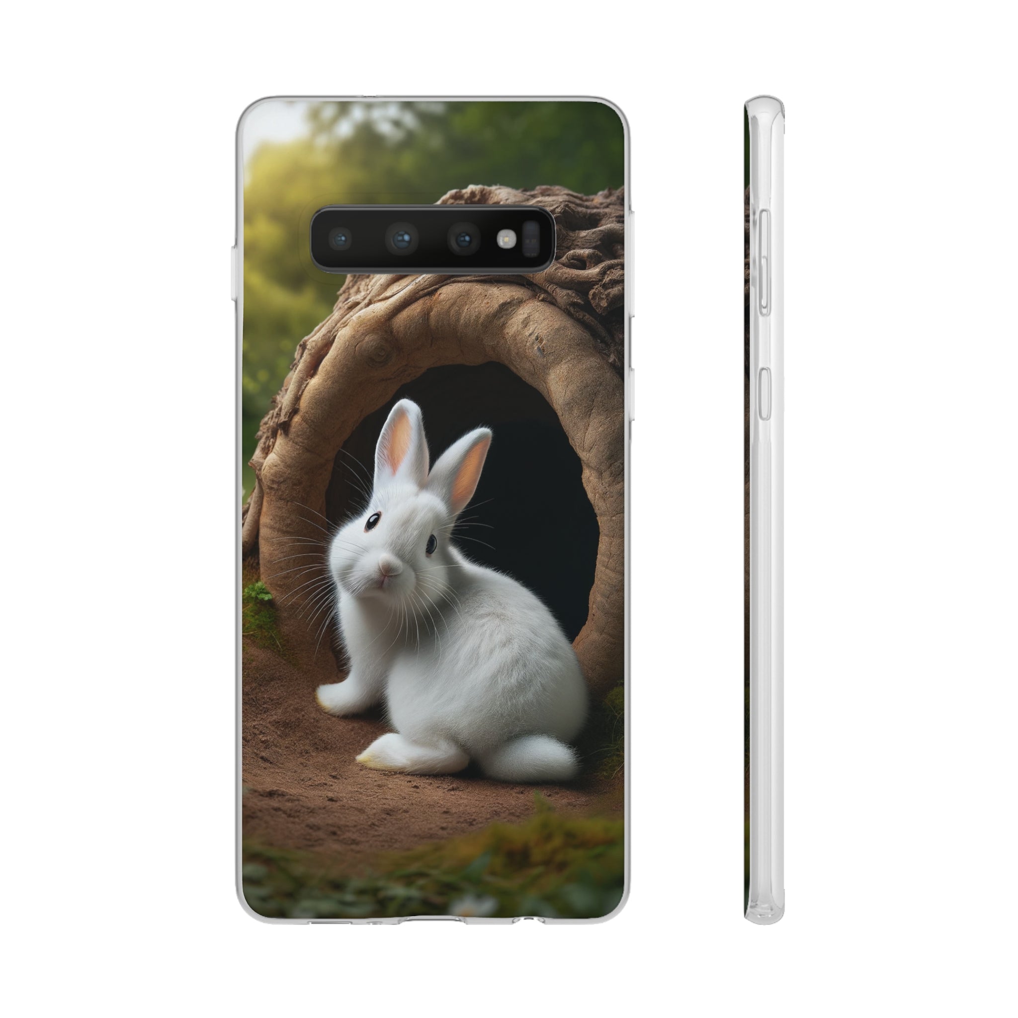 Curious, white rabbit - Flexi Case (Samsung only)