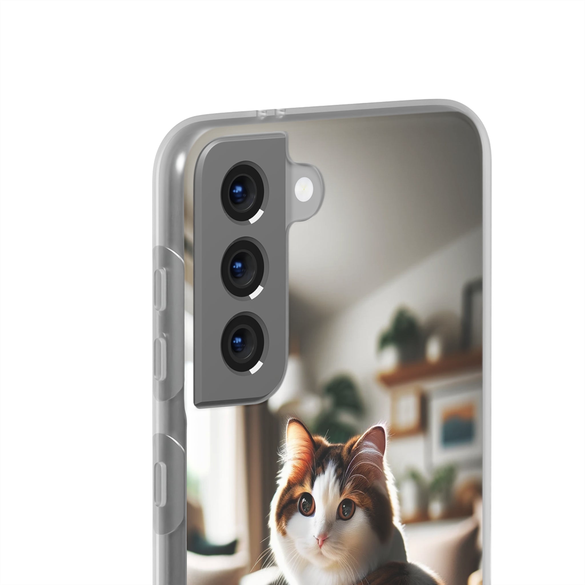 Curious, white-brown cat - Flexi Case (Samsung only)