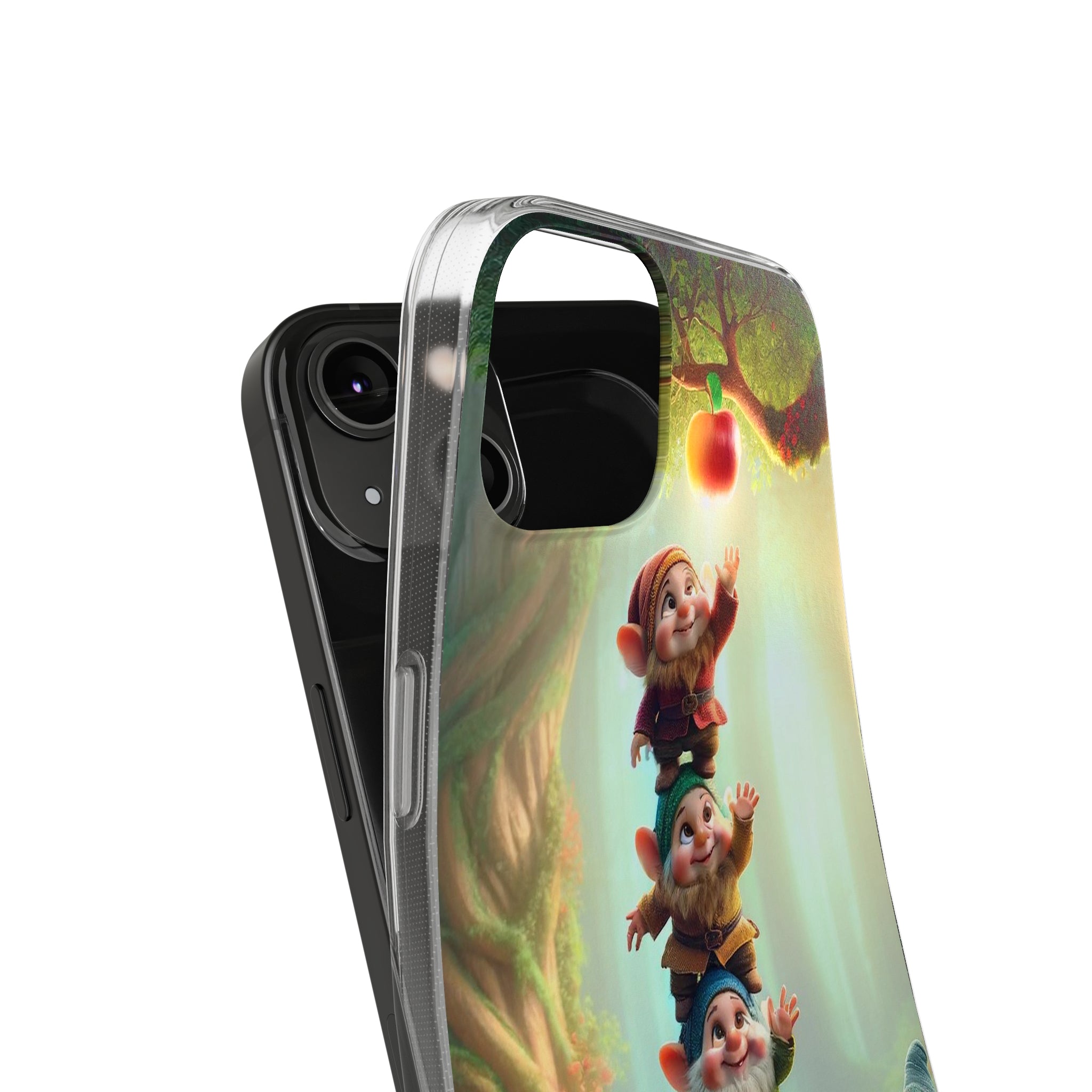 Gnomes reaching an apple - Soft Phone Case