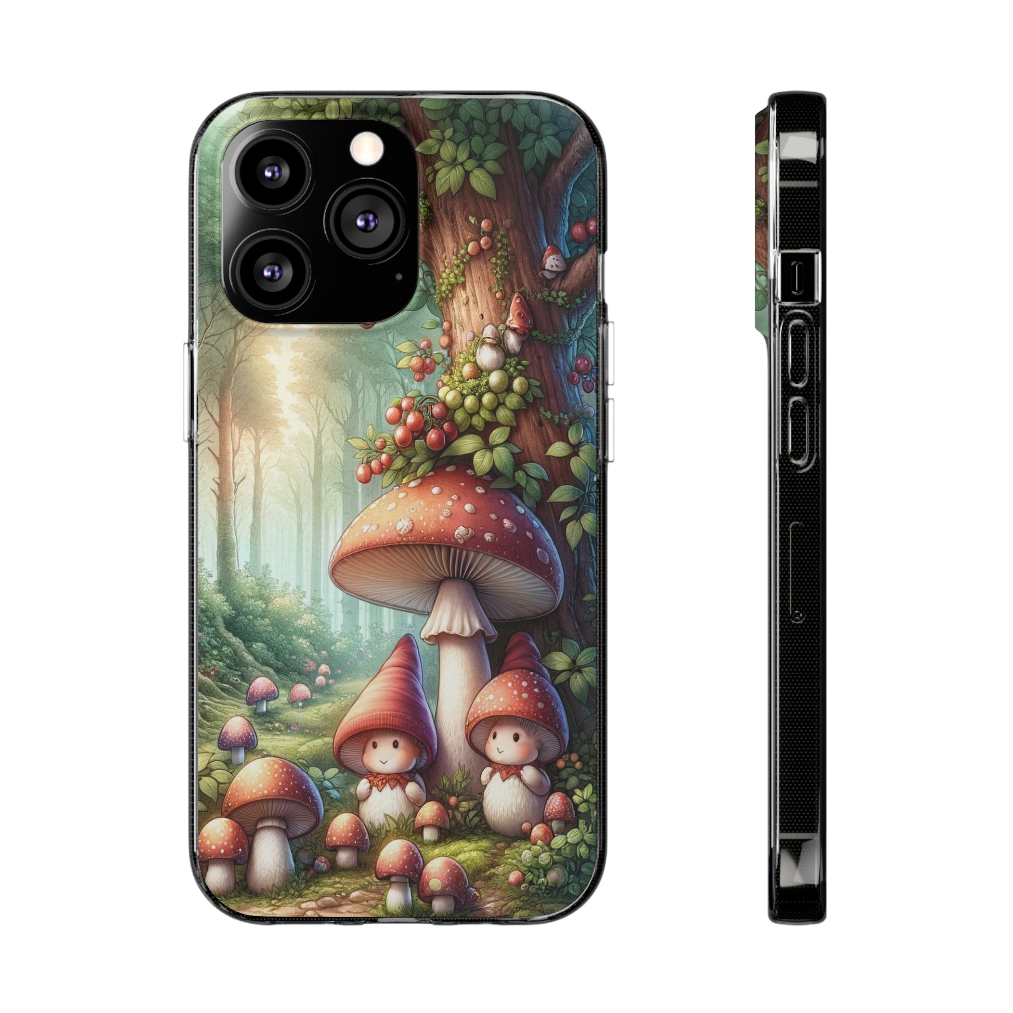 Gnomes and mushrooms - Soft Phone Case