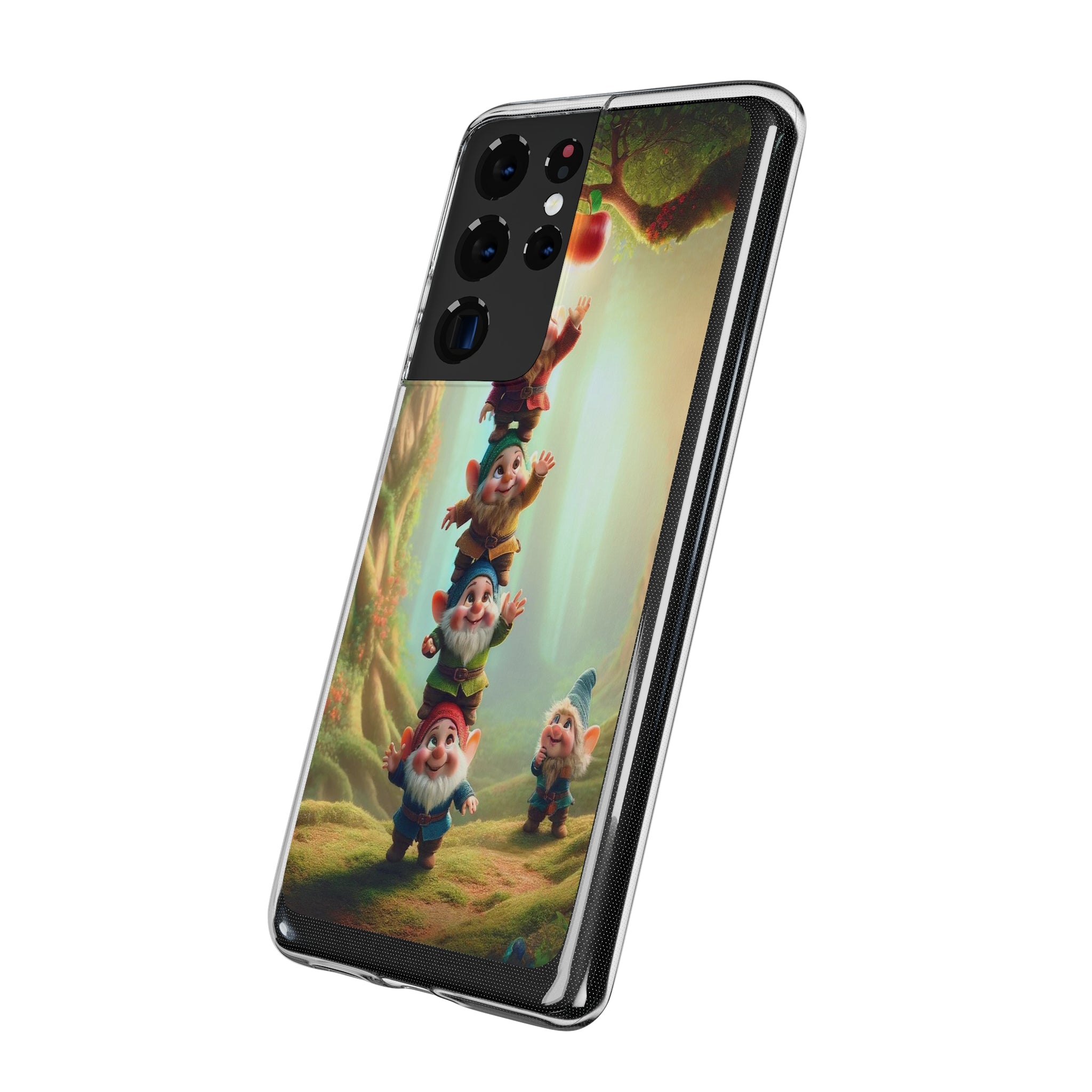 Gnomes reaching an apple - Soft Phone Case