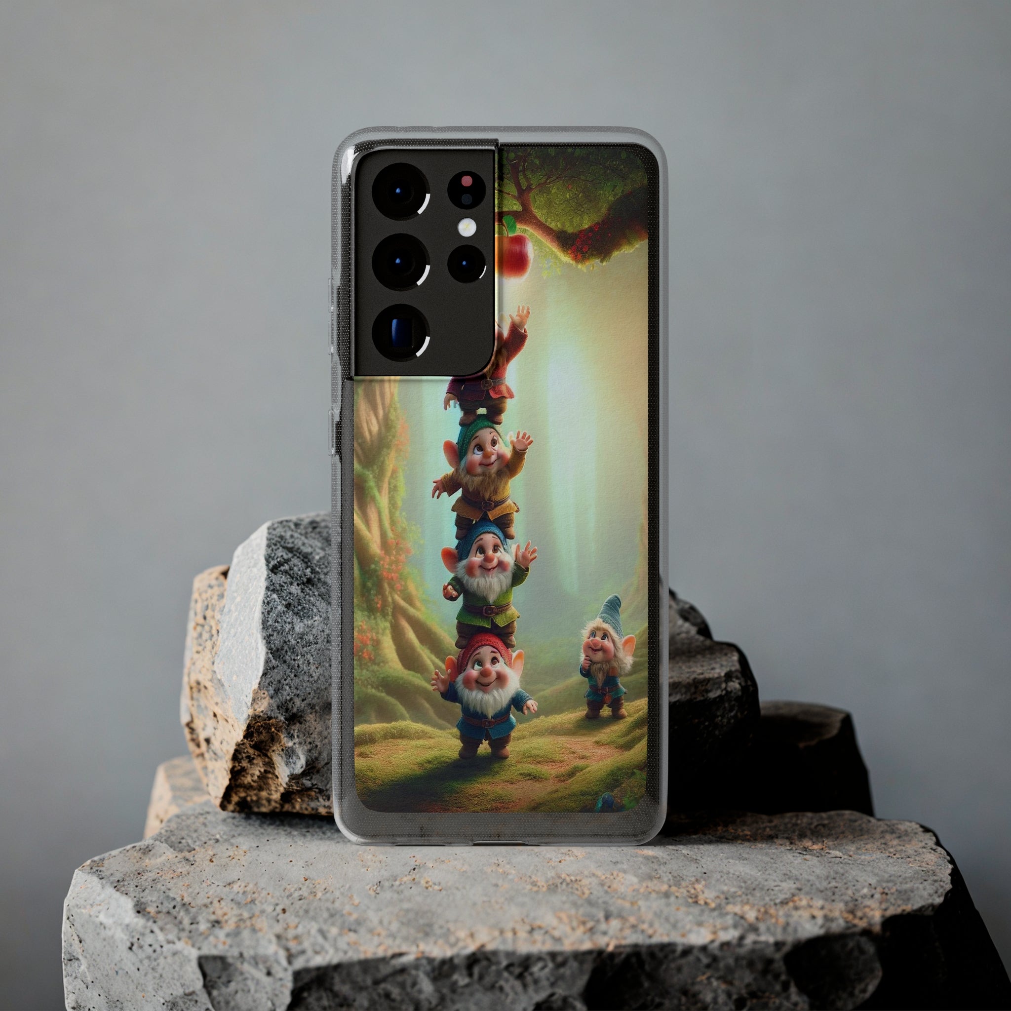 Gnomes reaching an apple - Soft Phone Case