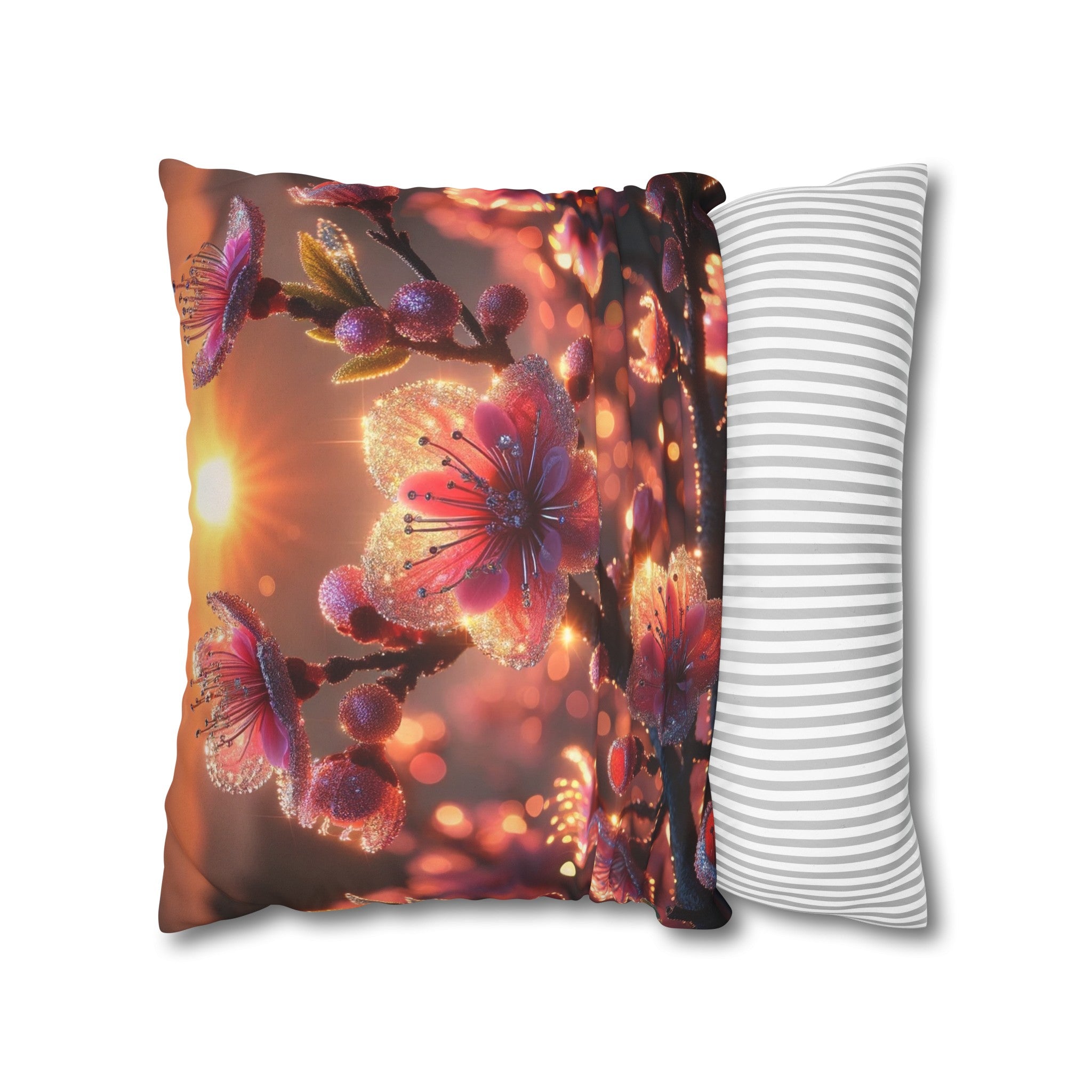 Pink diamond flowers (3) - Suede Square Pillowcase