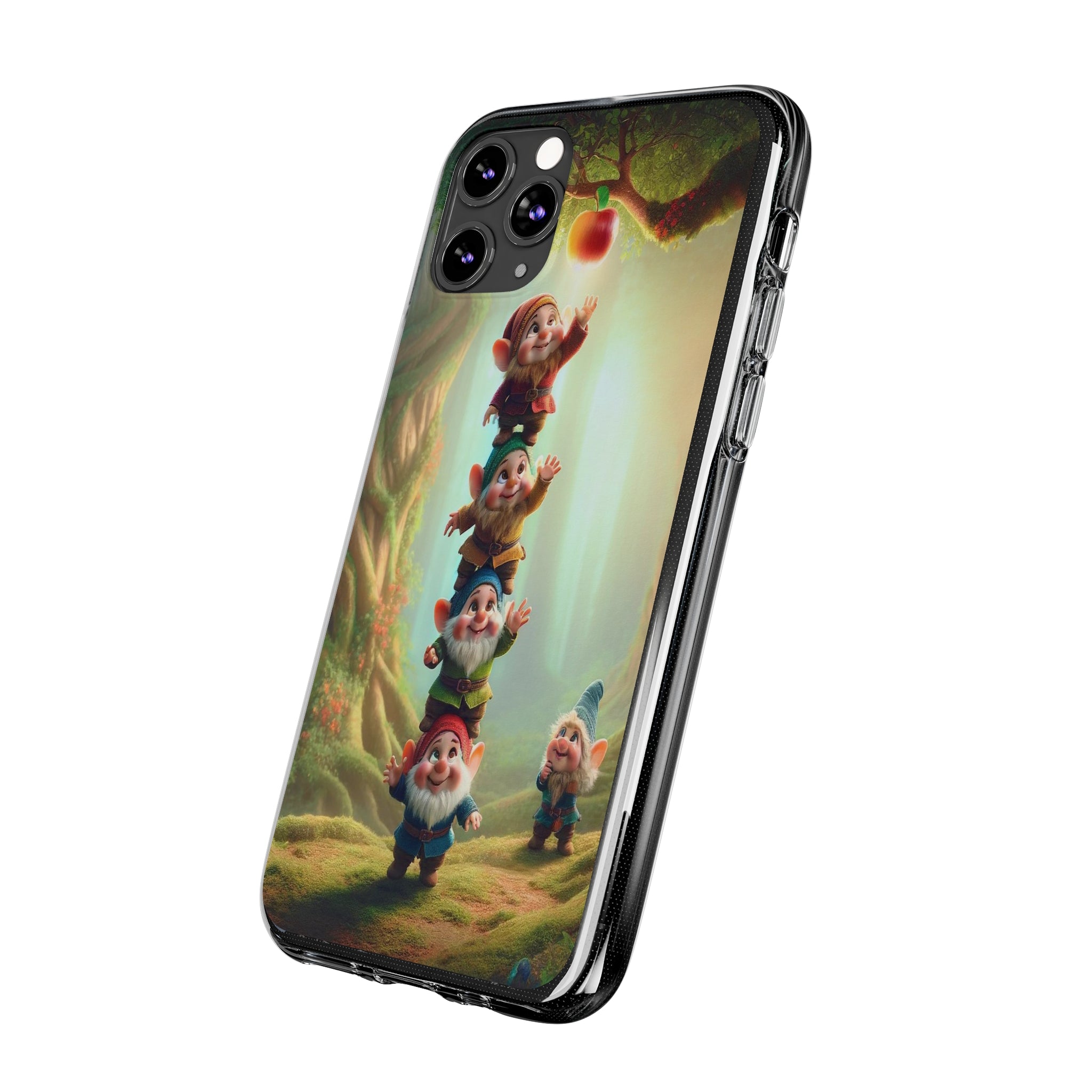 Gnomes reaching an apple - Soft Phone Case