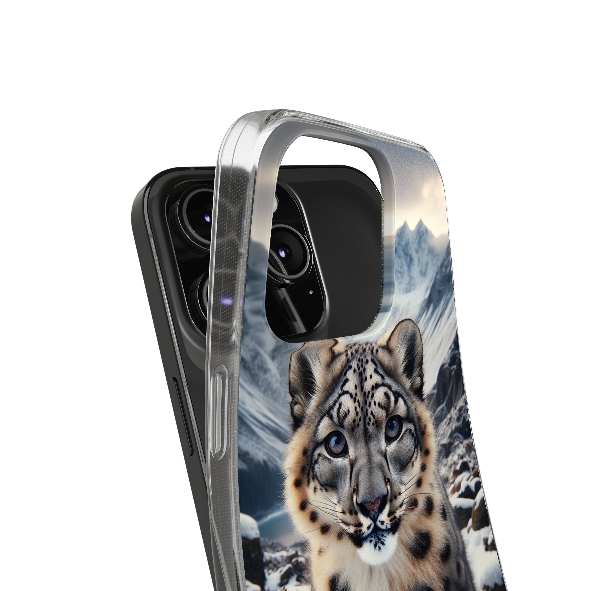 Curious Snow Leopard - Soft Phone Case