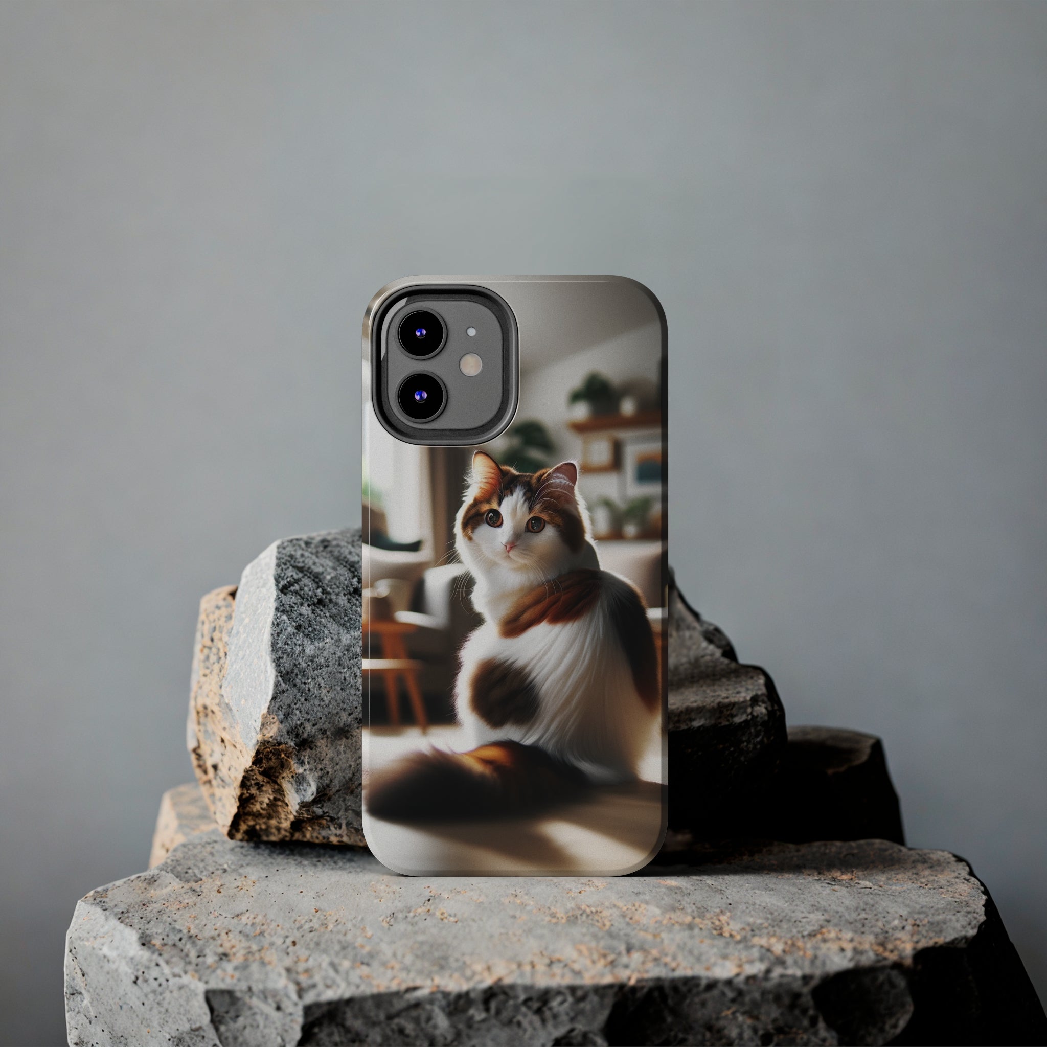 White-brown cat - Tough Phone Case