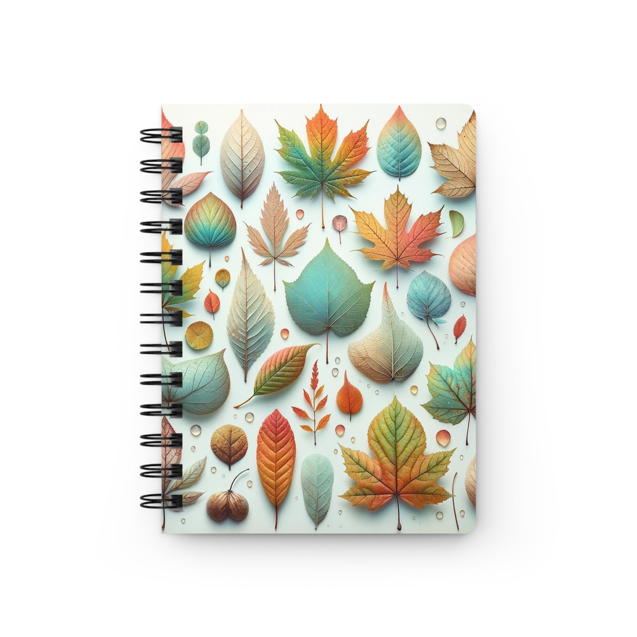 Pastel coloured leaves 2 - Spiral Notebook