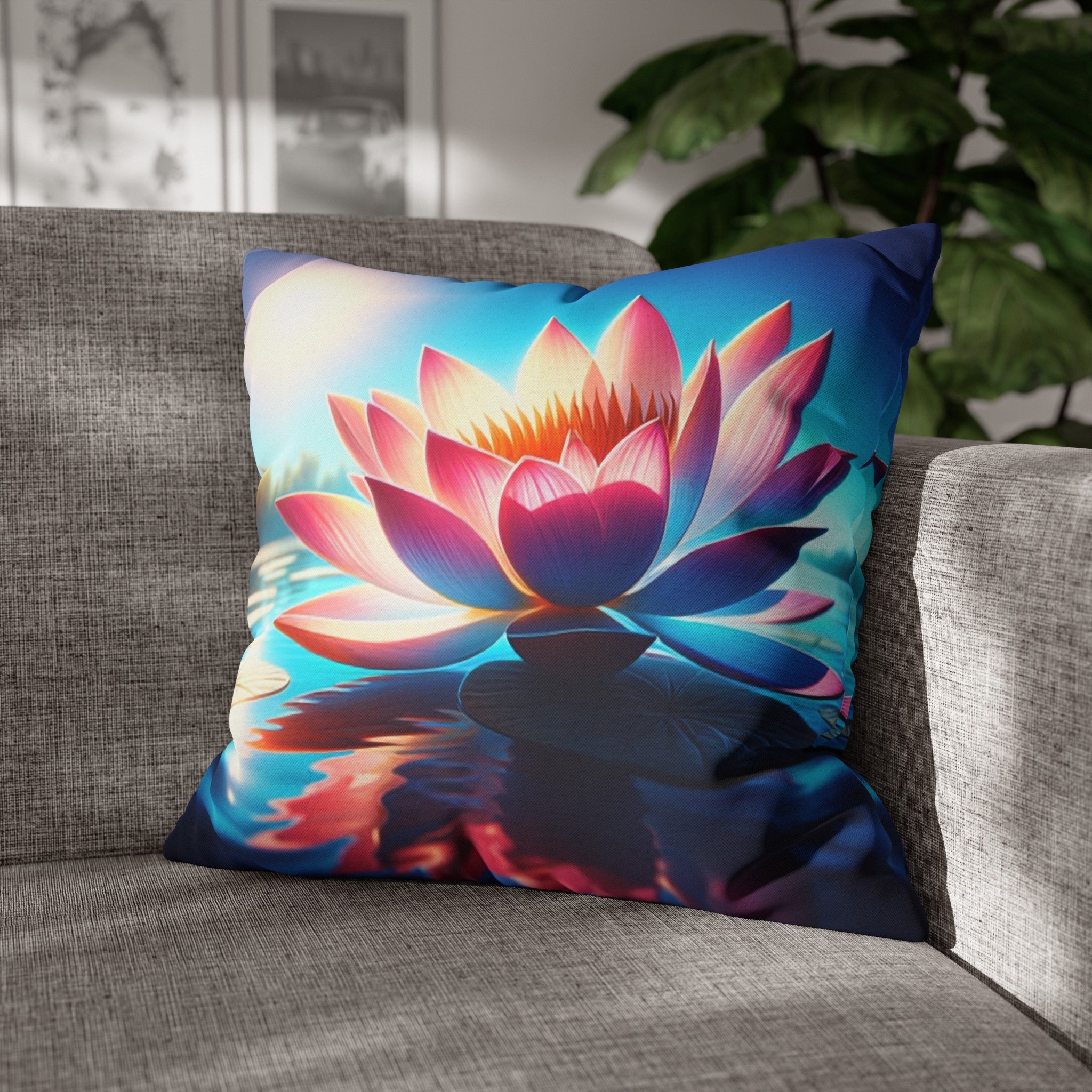 Lotus flower 2 - Polyester Square Pillowcase