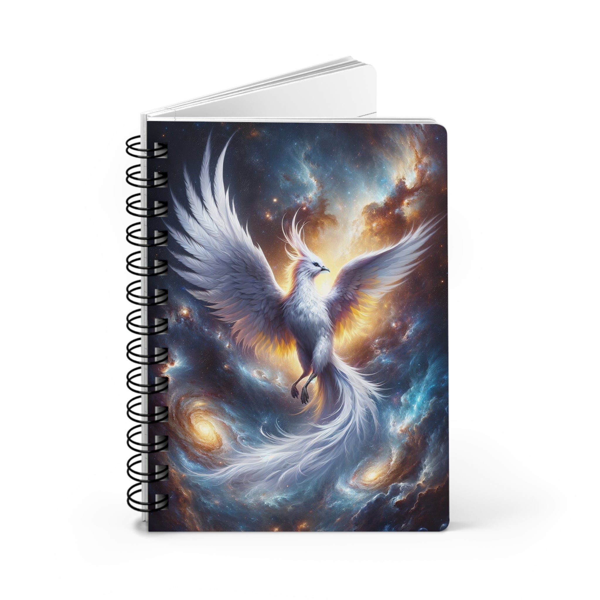 White Phoenix in the galaxy - Spiral Notebook