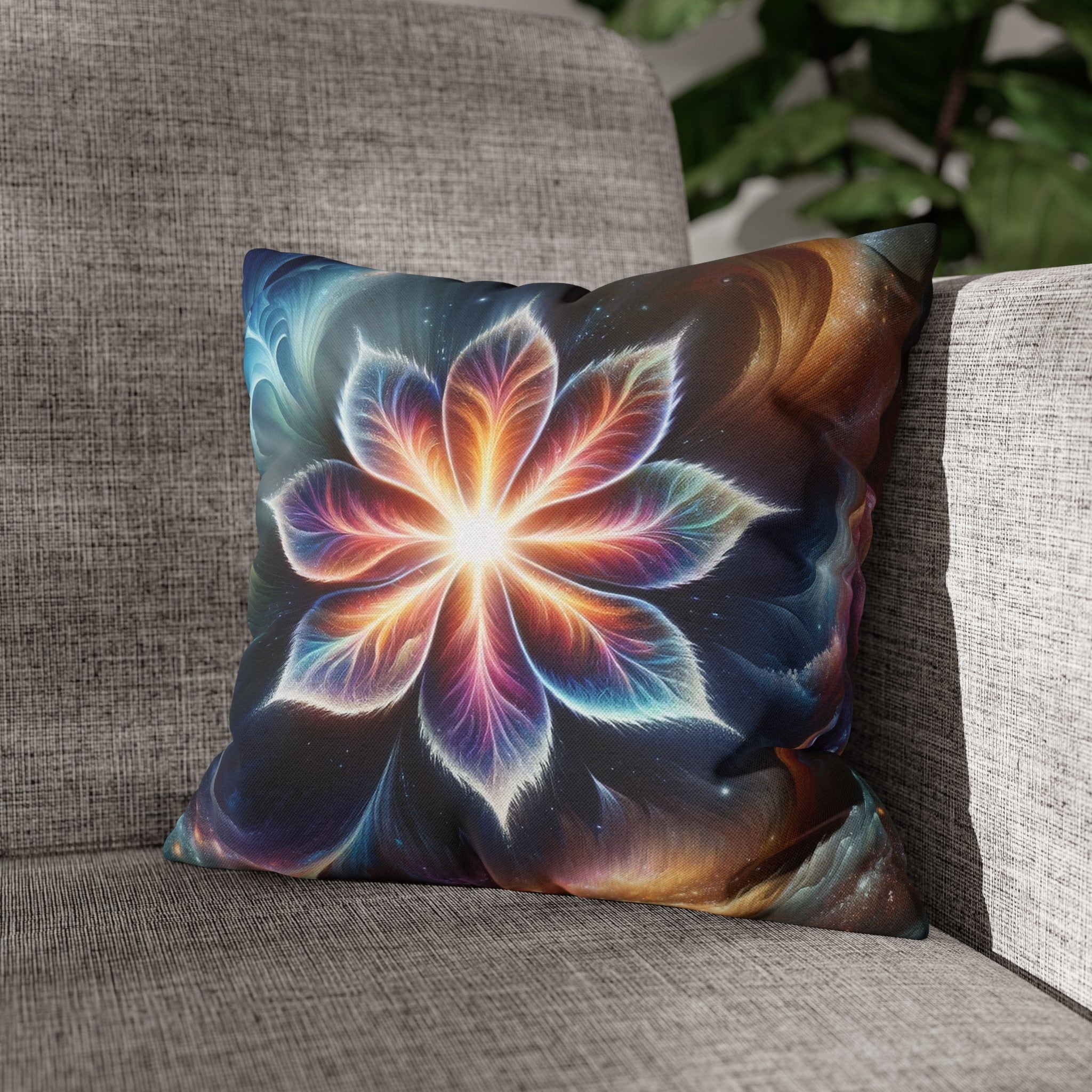 Galaxy-flower 2 - Spun Polyester Square Pillowcase