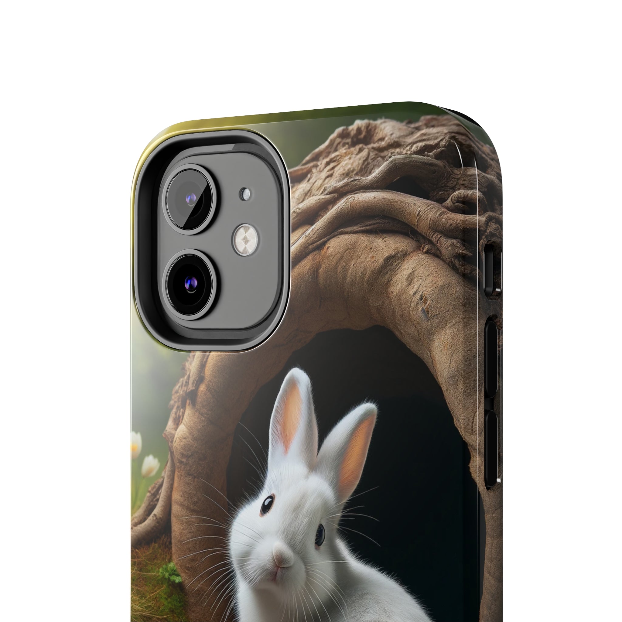 White curious rabbit - Tough Phone Case