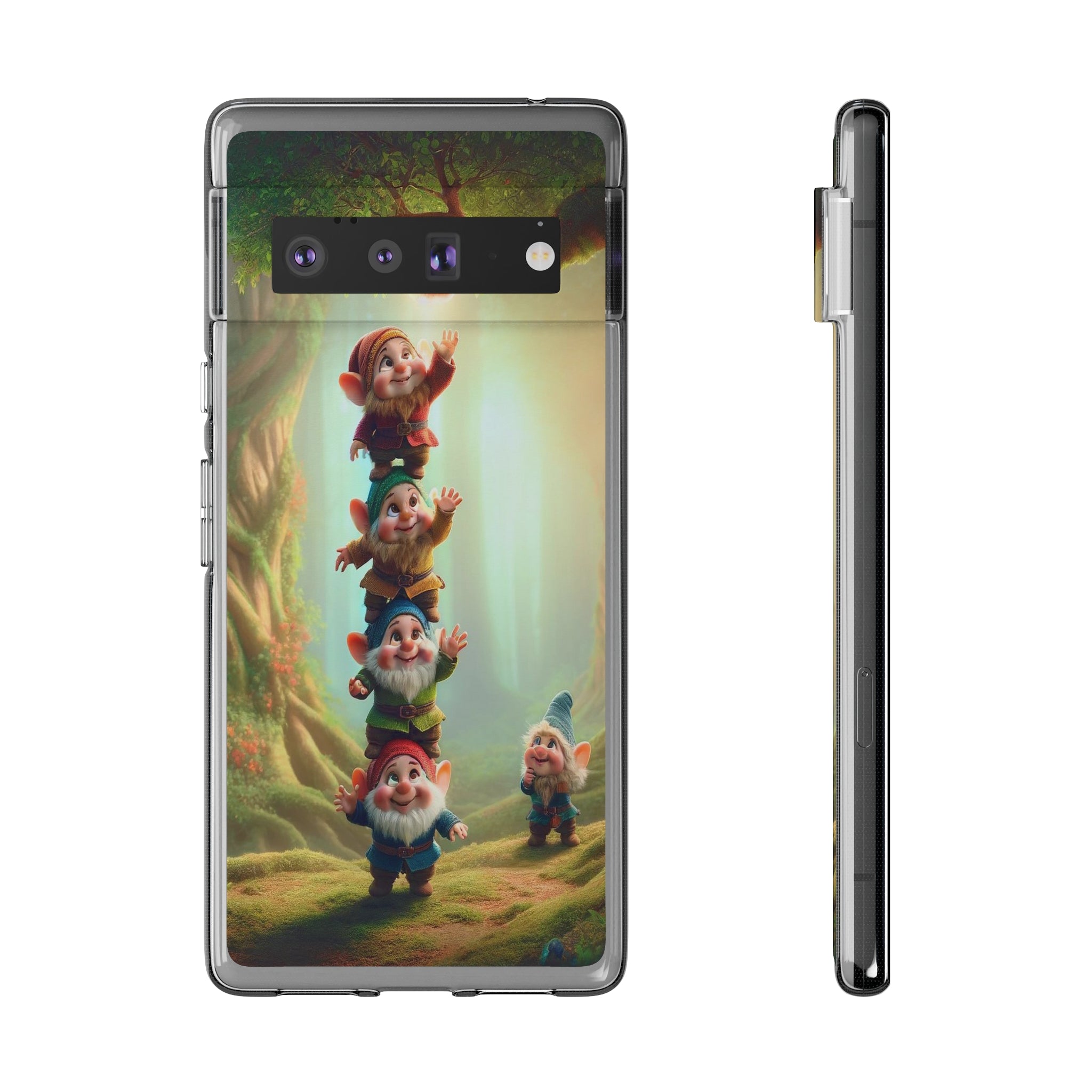 Gnomes reaching an apple - Soft Phone Case