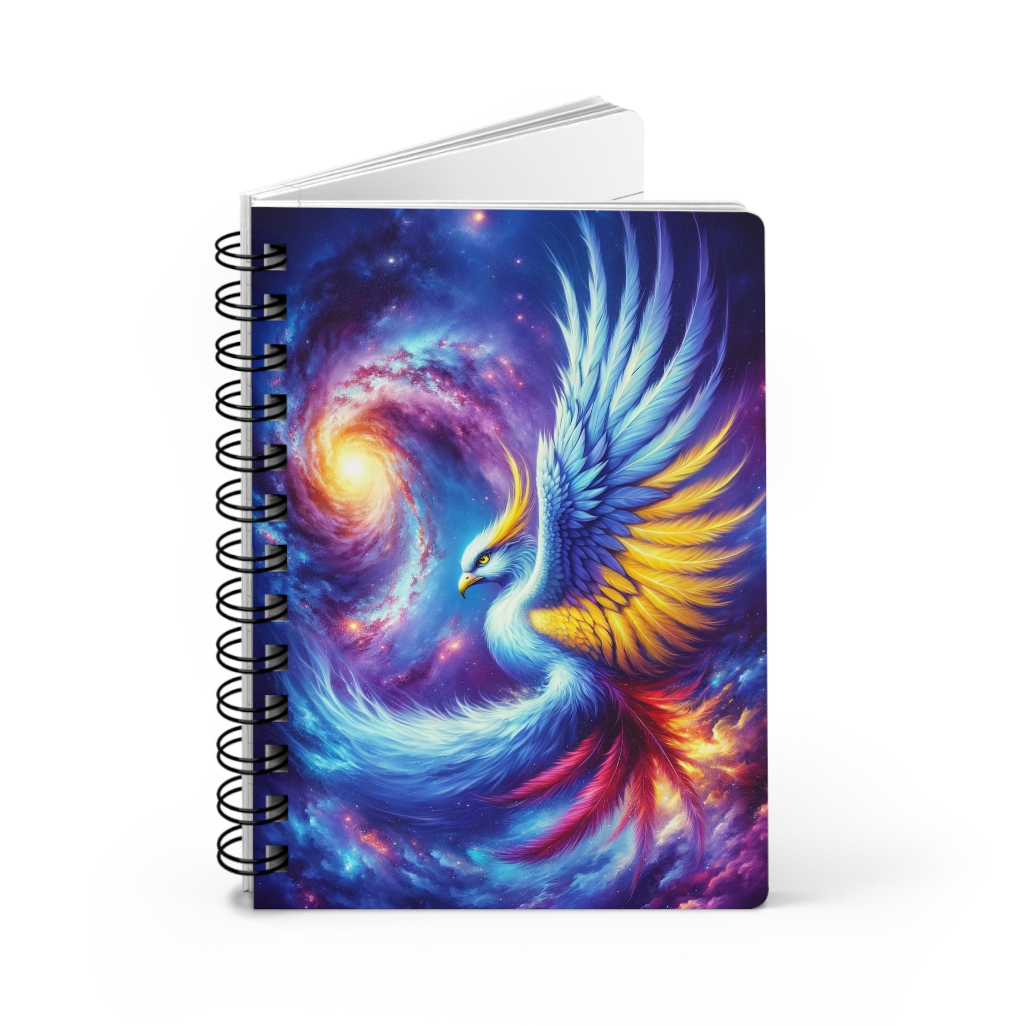 Blue Phoenix in the galaxy - Spiral Notebook