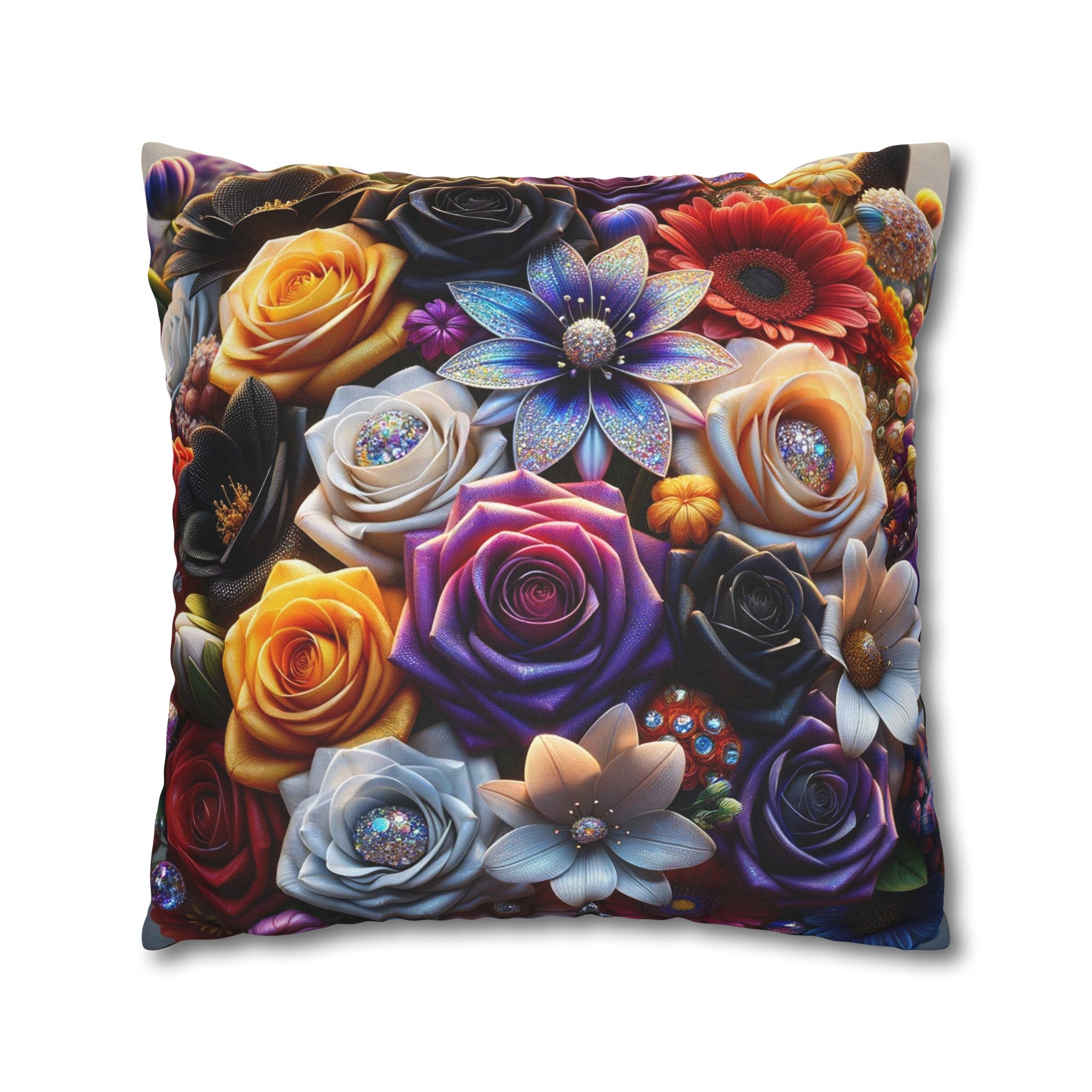 Colourful Bouquet (5) - Polyester Square Pillowcase