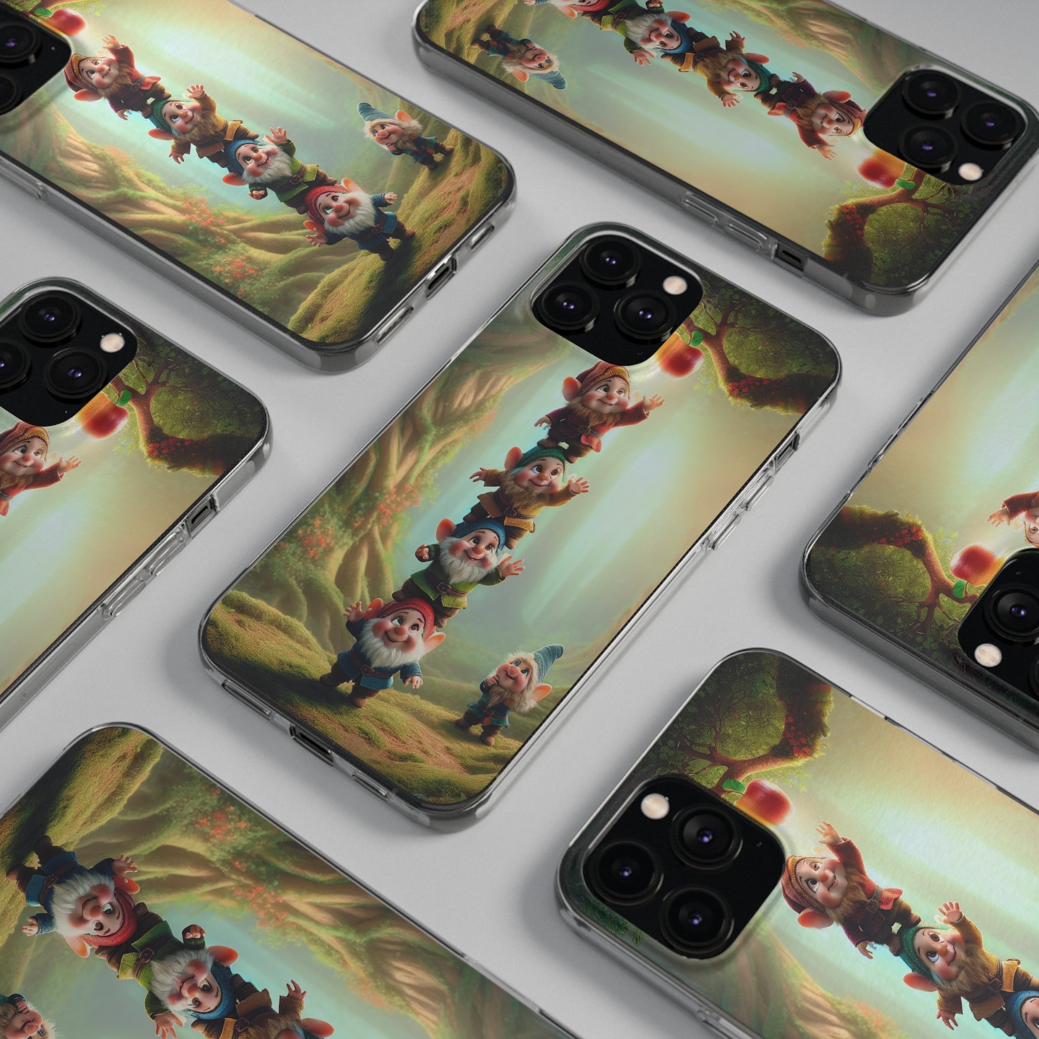 Gnomes reaching an apple - Soft Phone Case