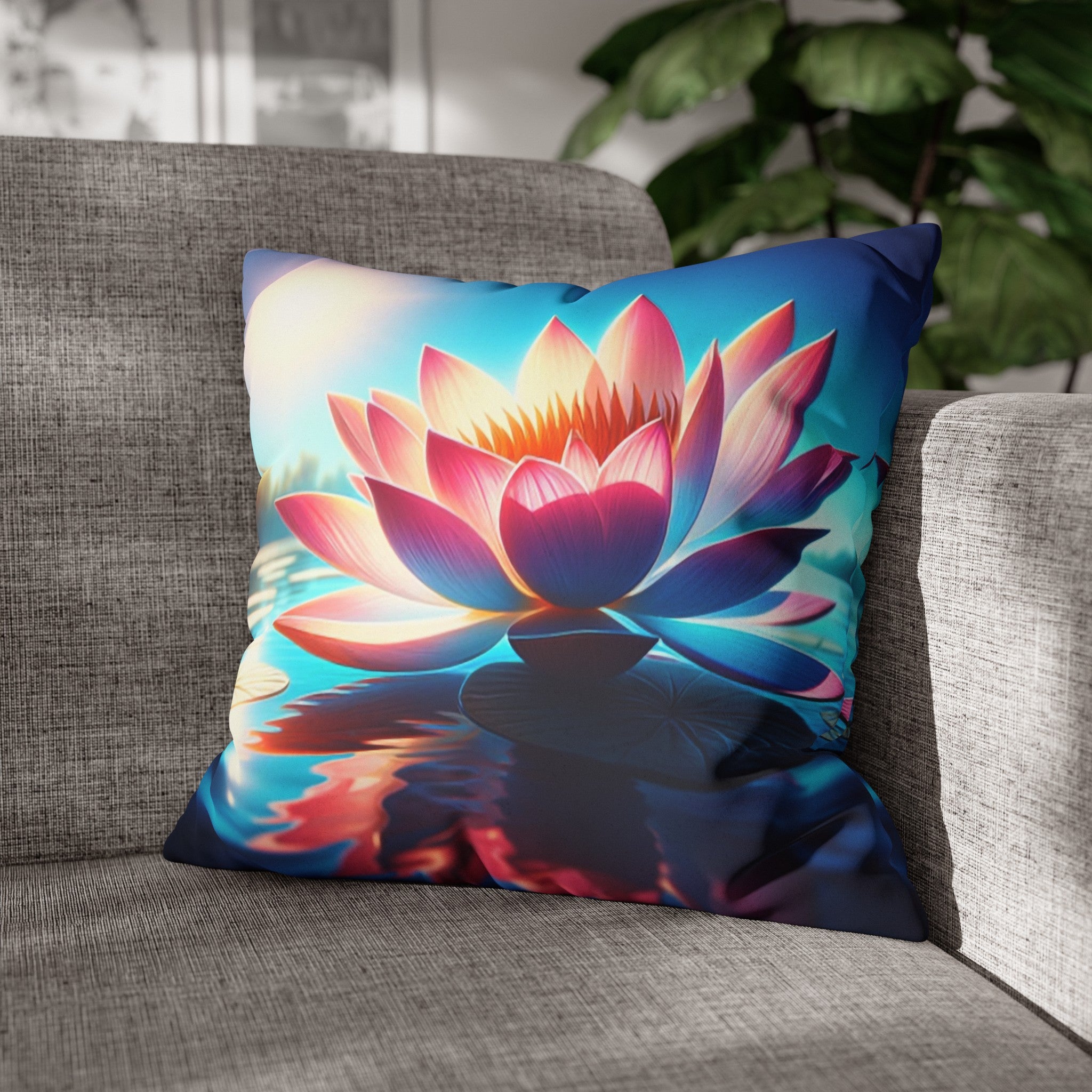 Lotus Flower (2) - Suede Square Pillowcase