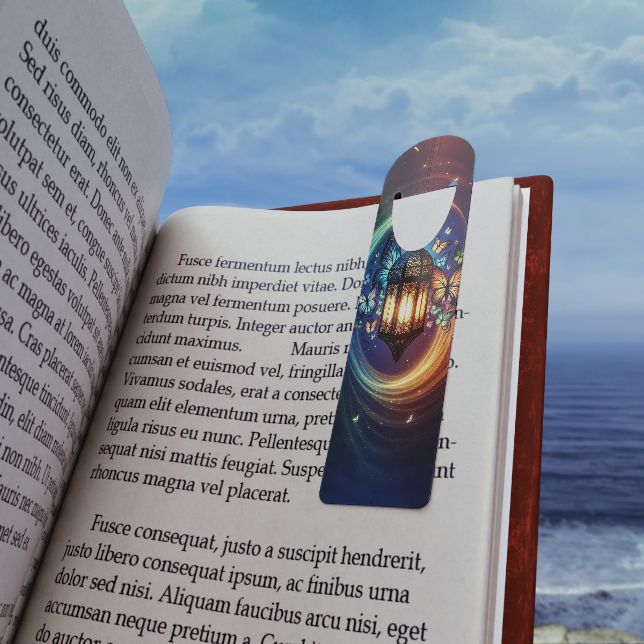 Oil lamp and butterflies - Bookmark