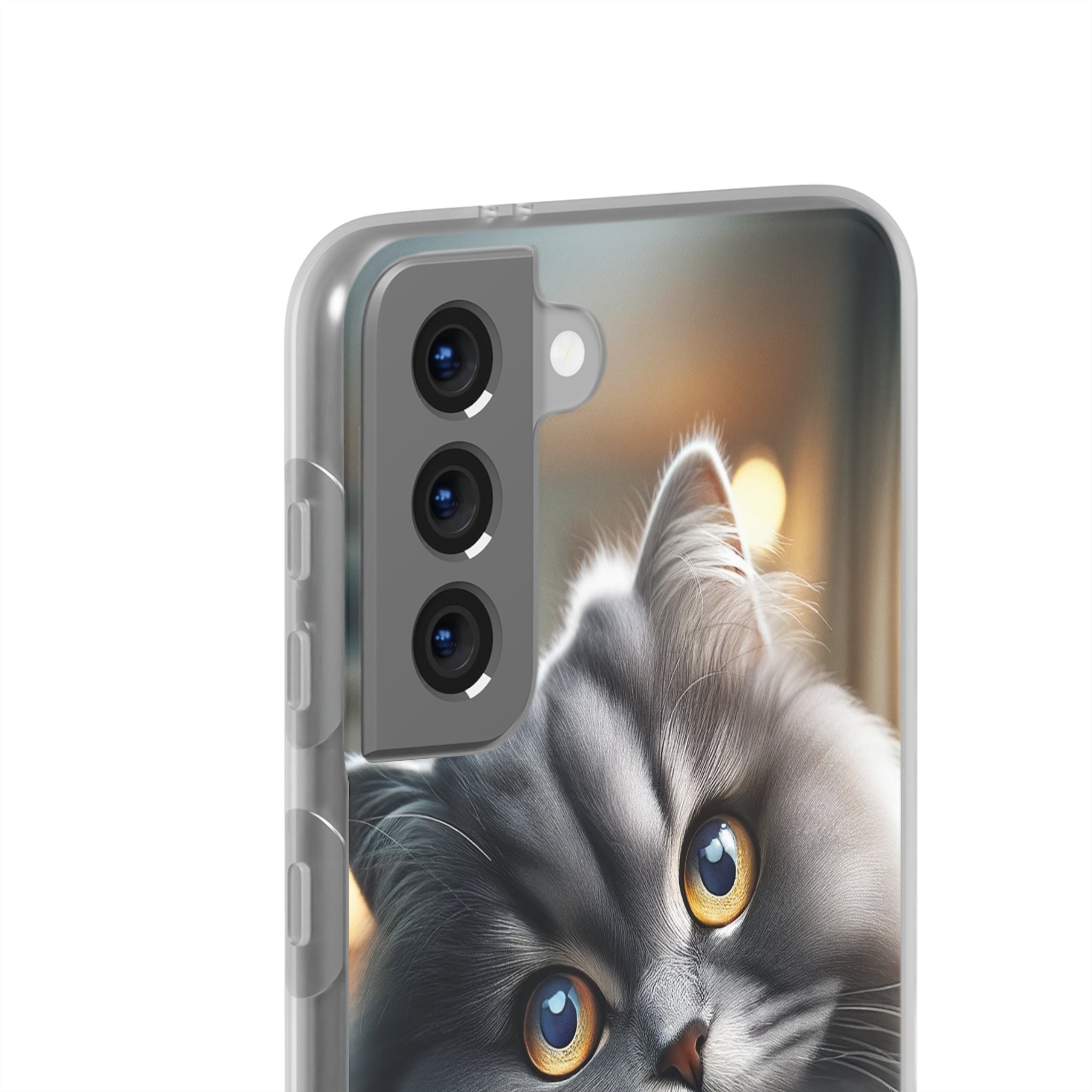 Curious, grey cat - Flexi Case (Samsung only)