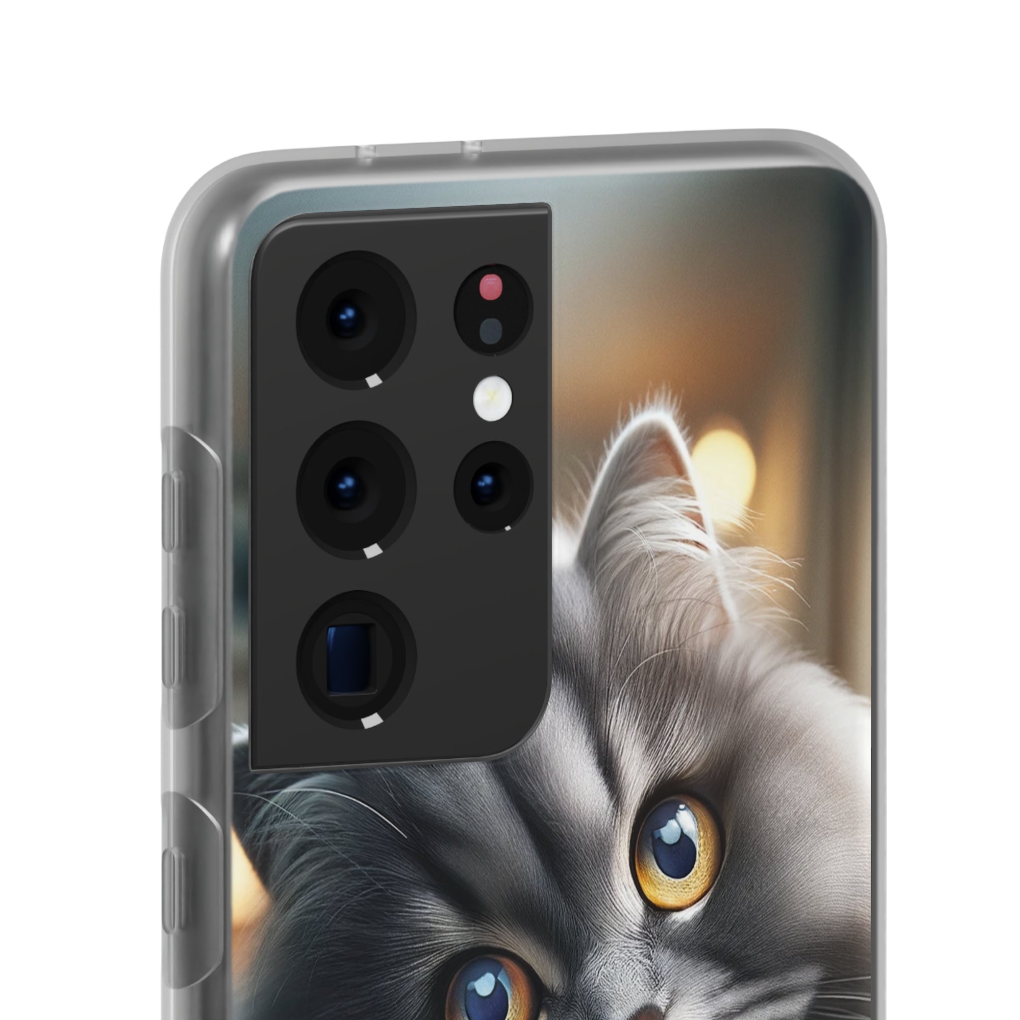 Curious, grey cat - Flexi Case (Samsung only)