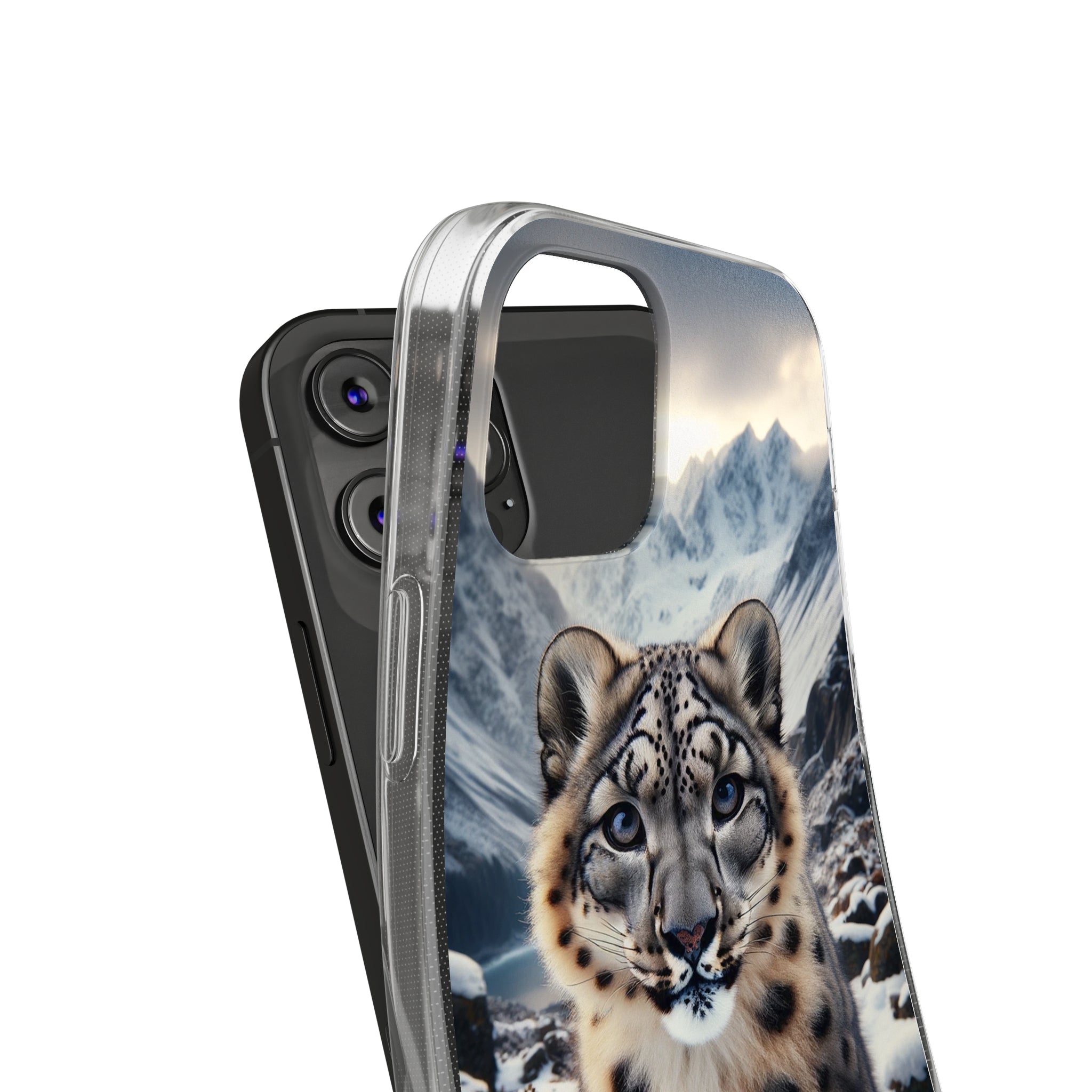 Curious Snow Leopard - Soft Phone Case