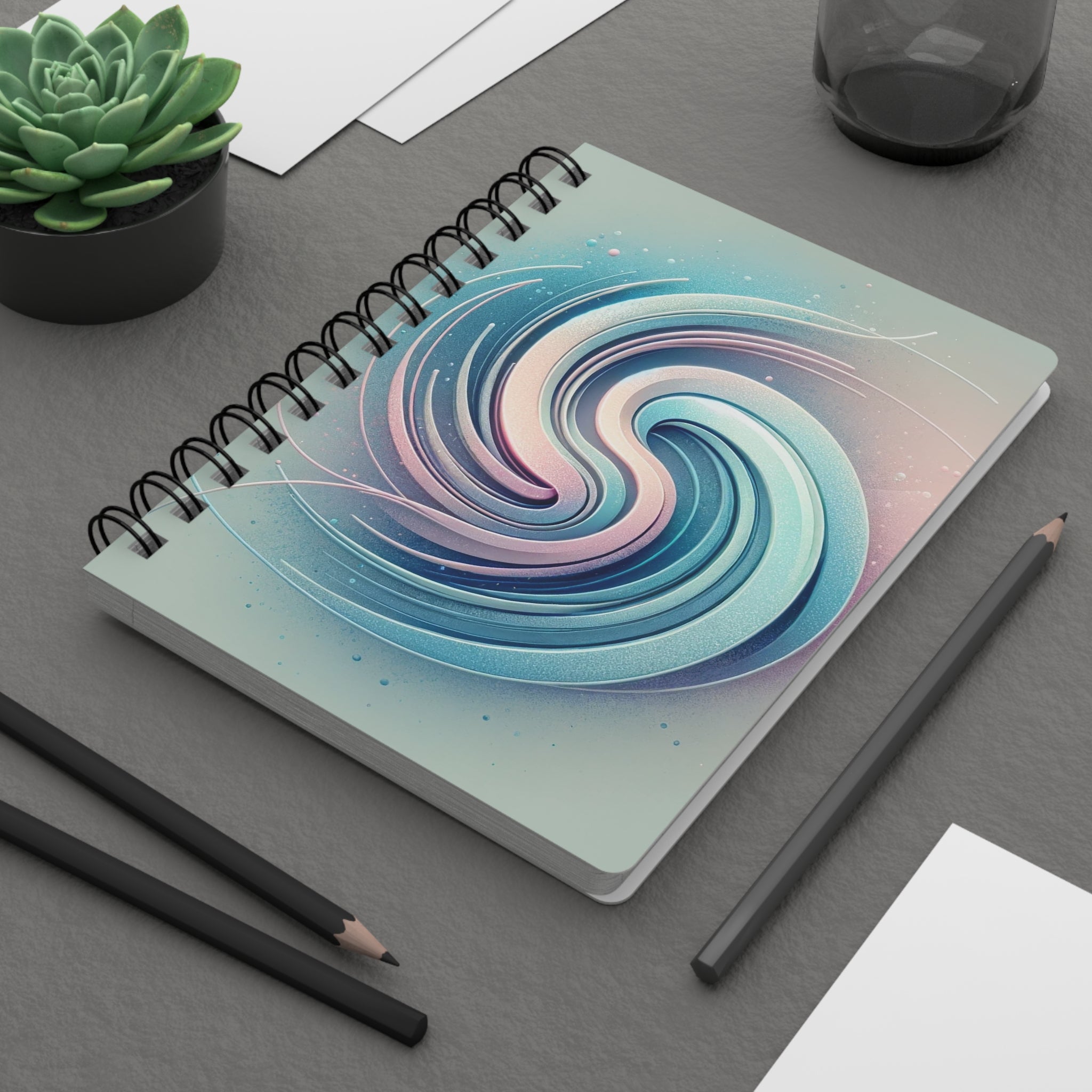 A blue spiral/circle - Spiral Notebook