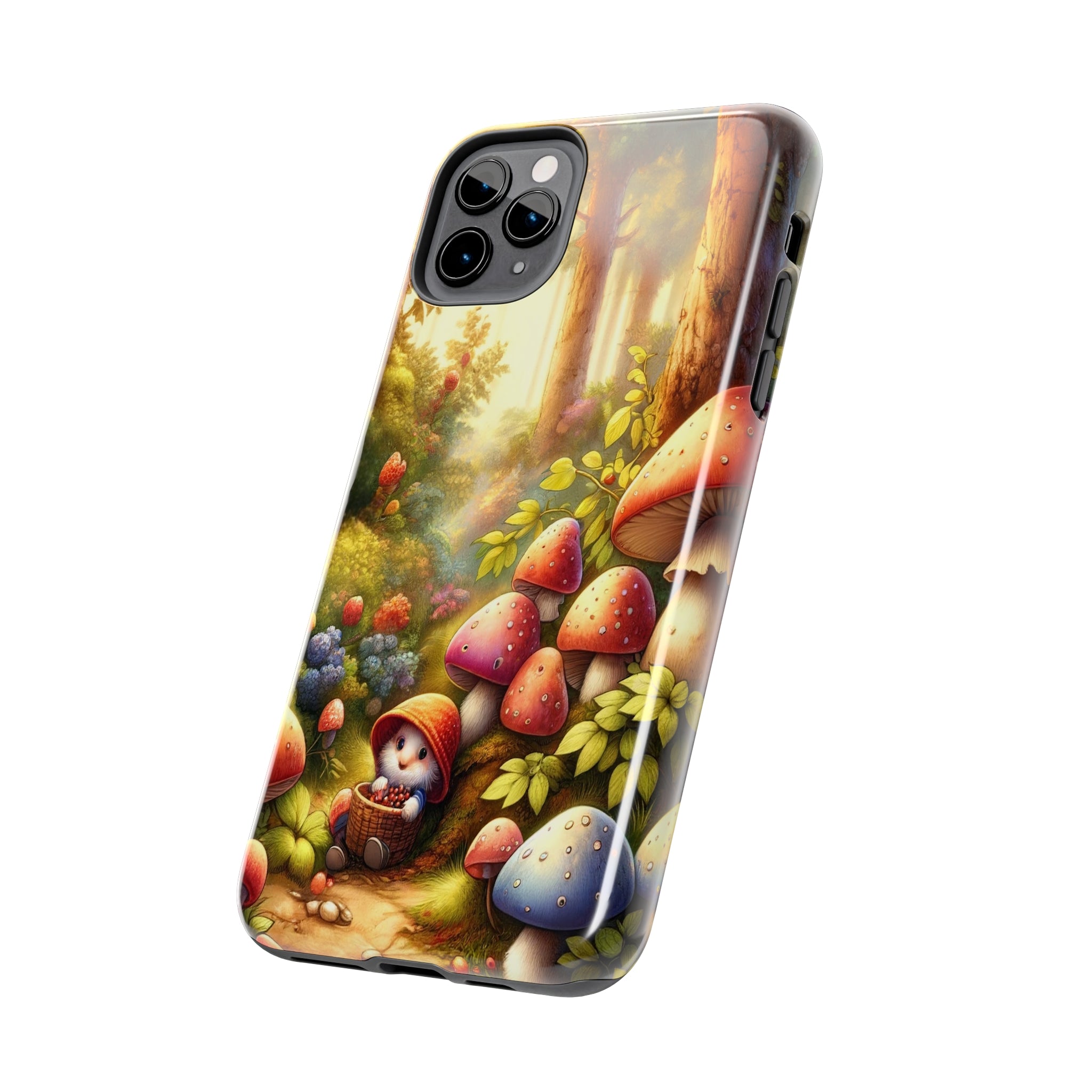 Gnomes sitting under mushroom - Tough Phone Case