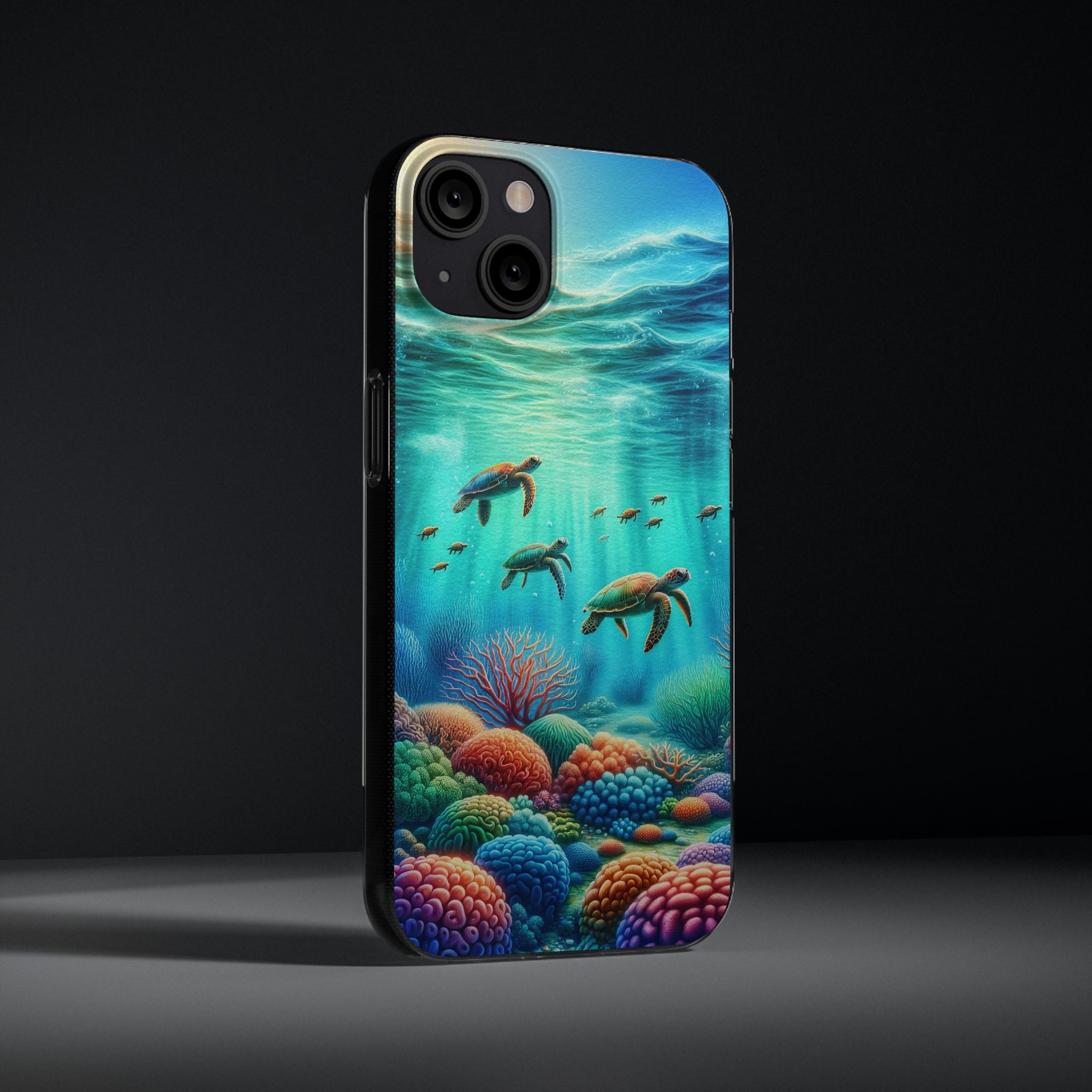 Turtles and coral reef - Soft Phone Case