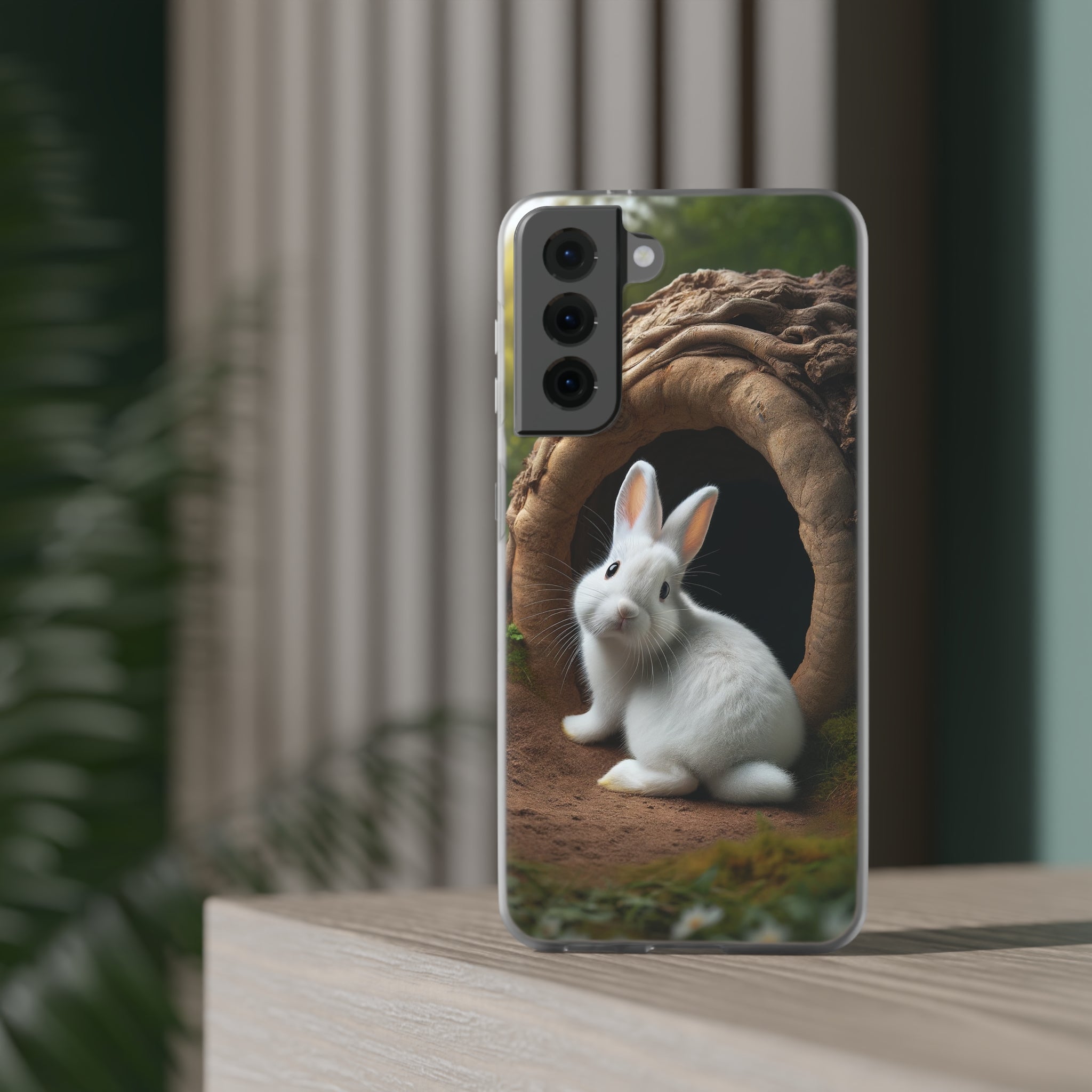 Curious, white rabbit - Flexi Case (Samsung only)