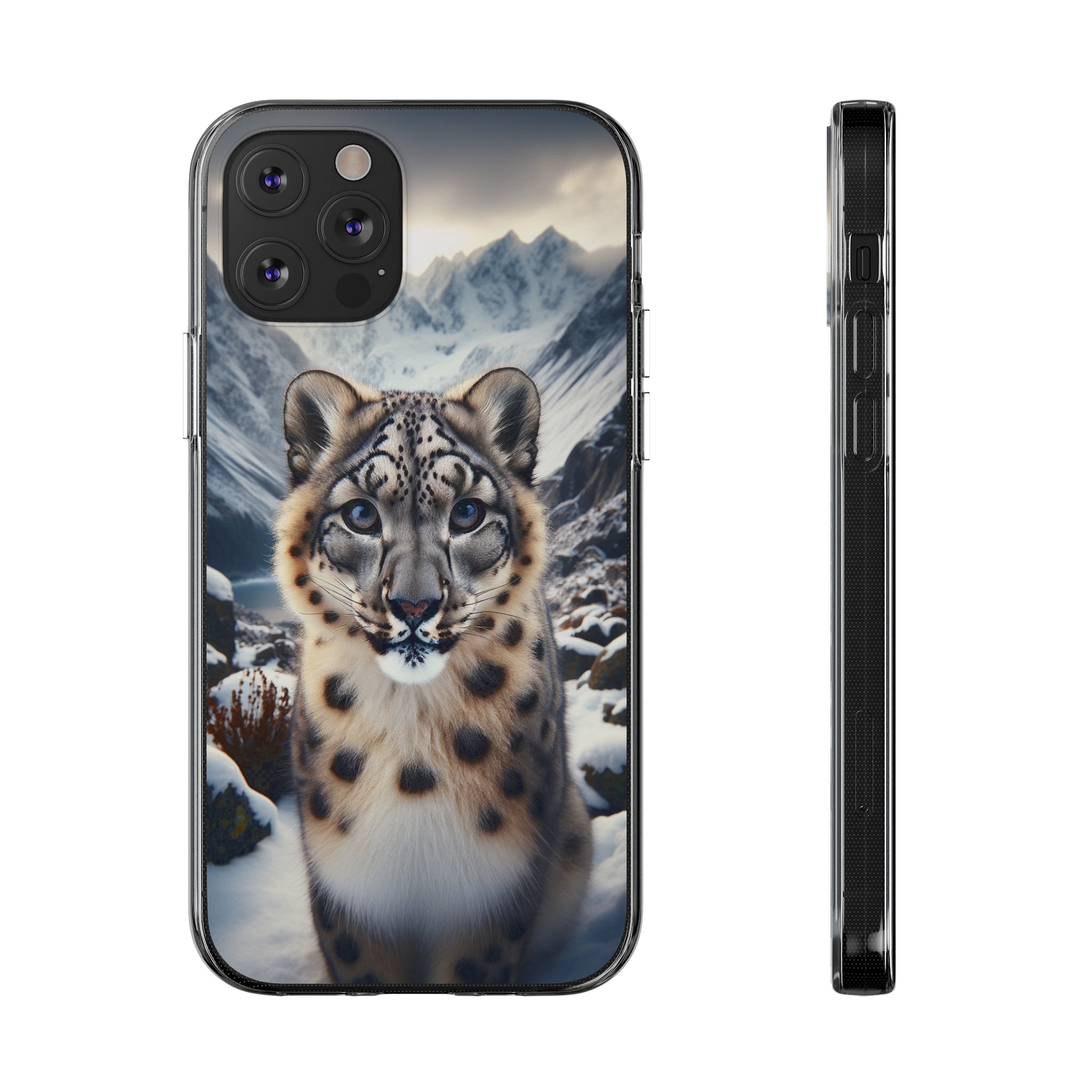 Curious Snow Leopard - Soft Phone Case