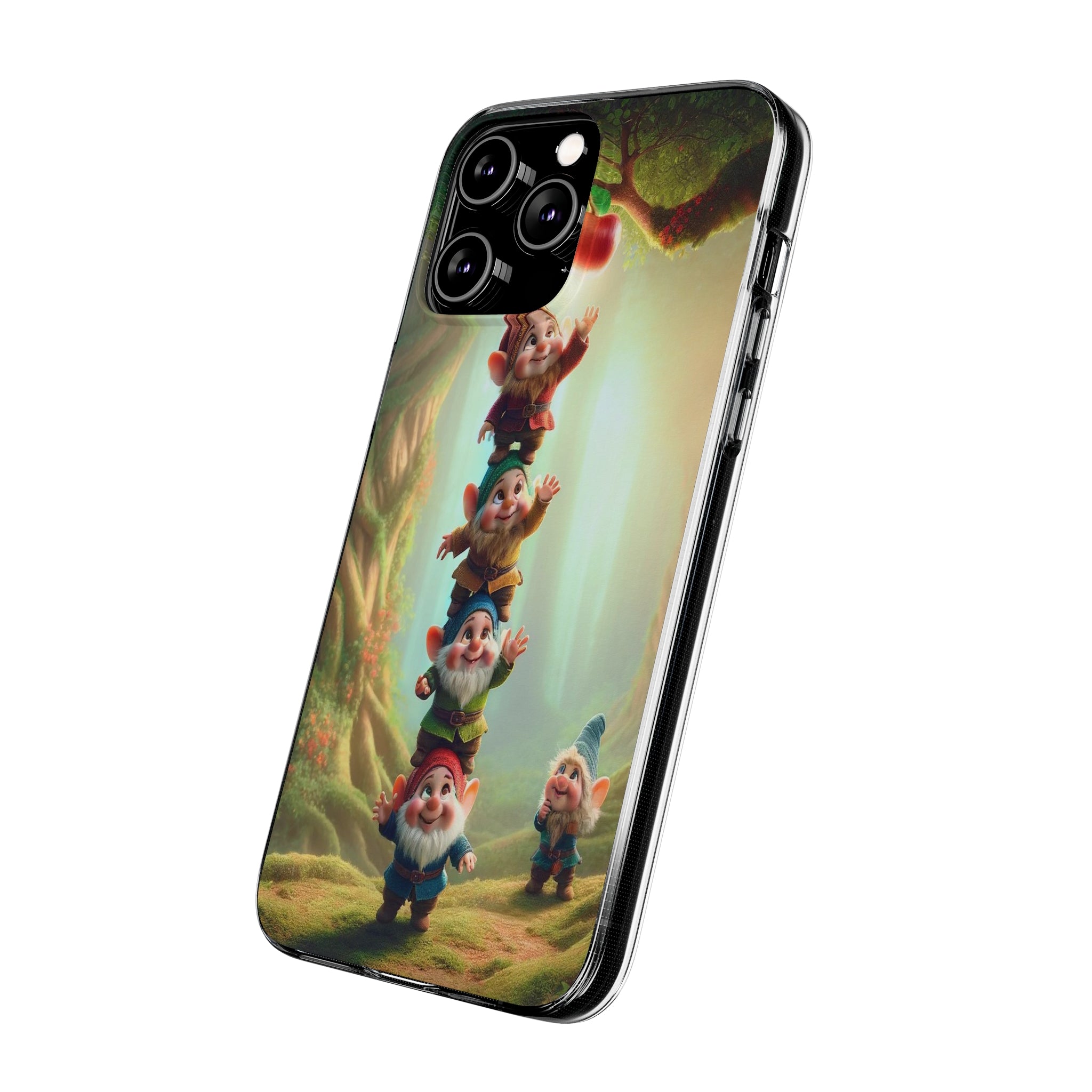 Gnomes reaching an apple - Soft Phone Case