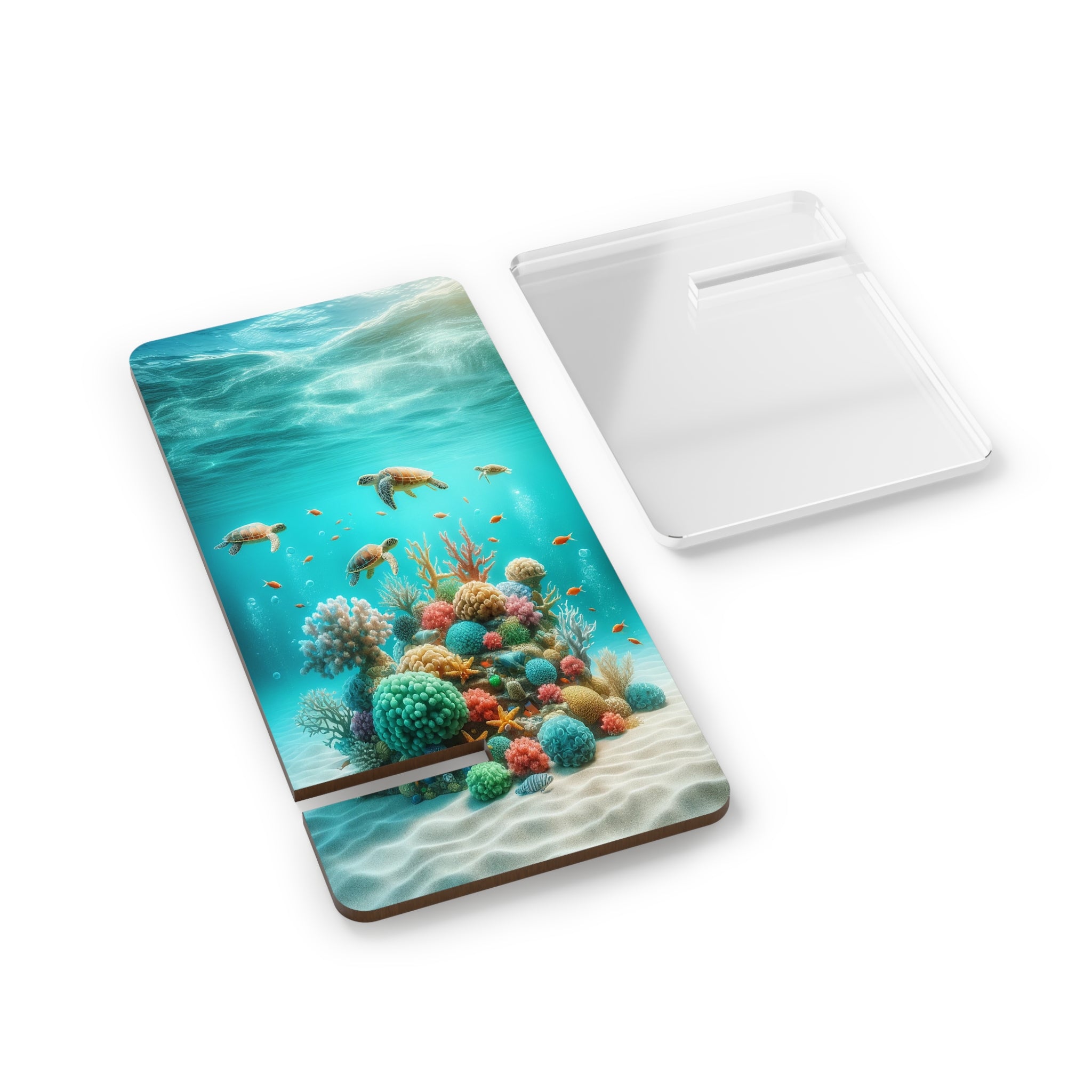 Turtles in turquoise water - Smartphone Stand